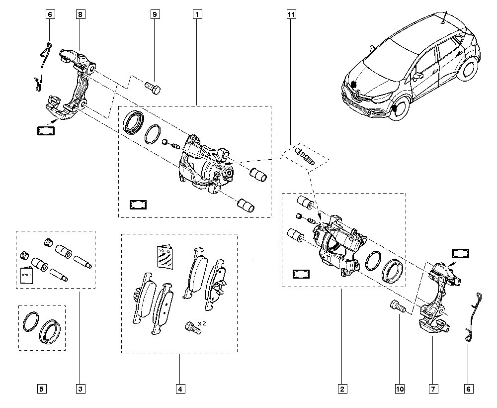 RENAULT 7701 209 196 - Korjaussarja, jarrusatula inparts.fi