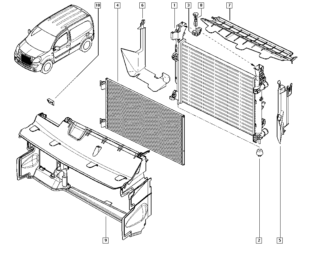 RENAULT 82 00 455 801 - Jäähdytin,moottorin jäähdytys inparts.fi