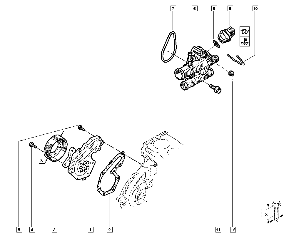 RENAULT 82 00 674 368 - Termostaatti, jäähdytysneste inparts.fi