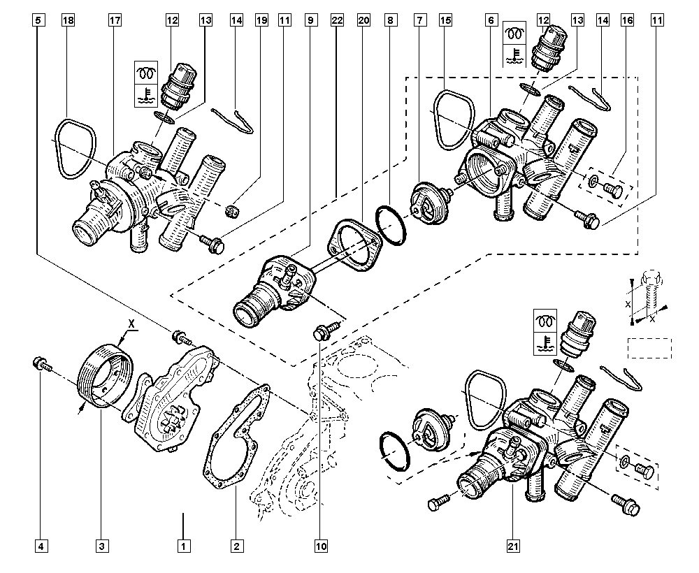 RENAULT 77 01 474 248 - Termostaatti, jäähdytysneste inparts.fi