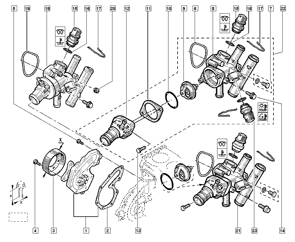 RENAULT 77 01 474 249 - Termostaatti, jäähdytysneste inparts.fi