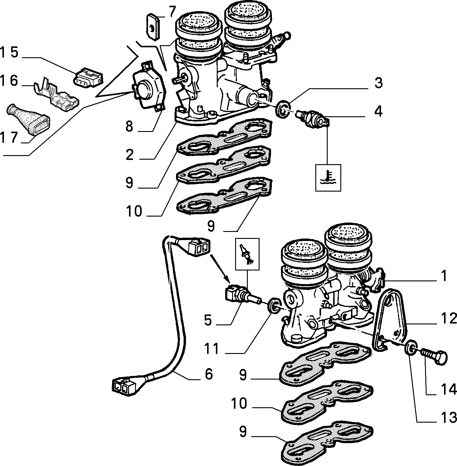 FIAT 5972332 - Tunnistin, jäähdytysnesteen lämpötila inparts.fi