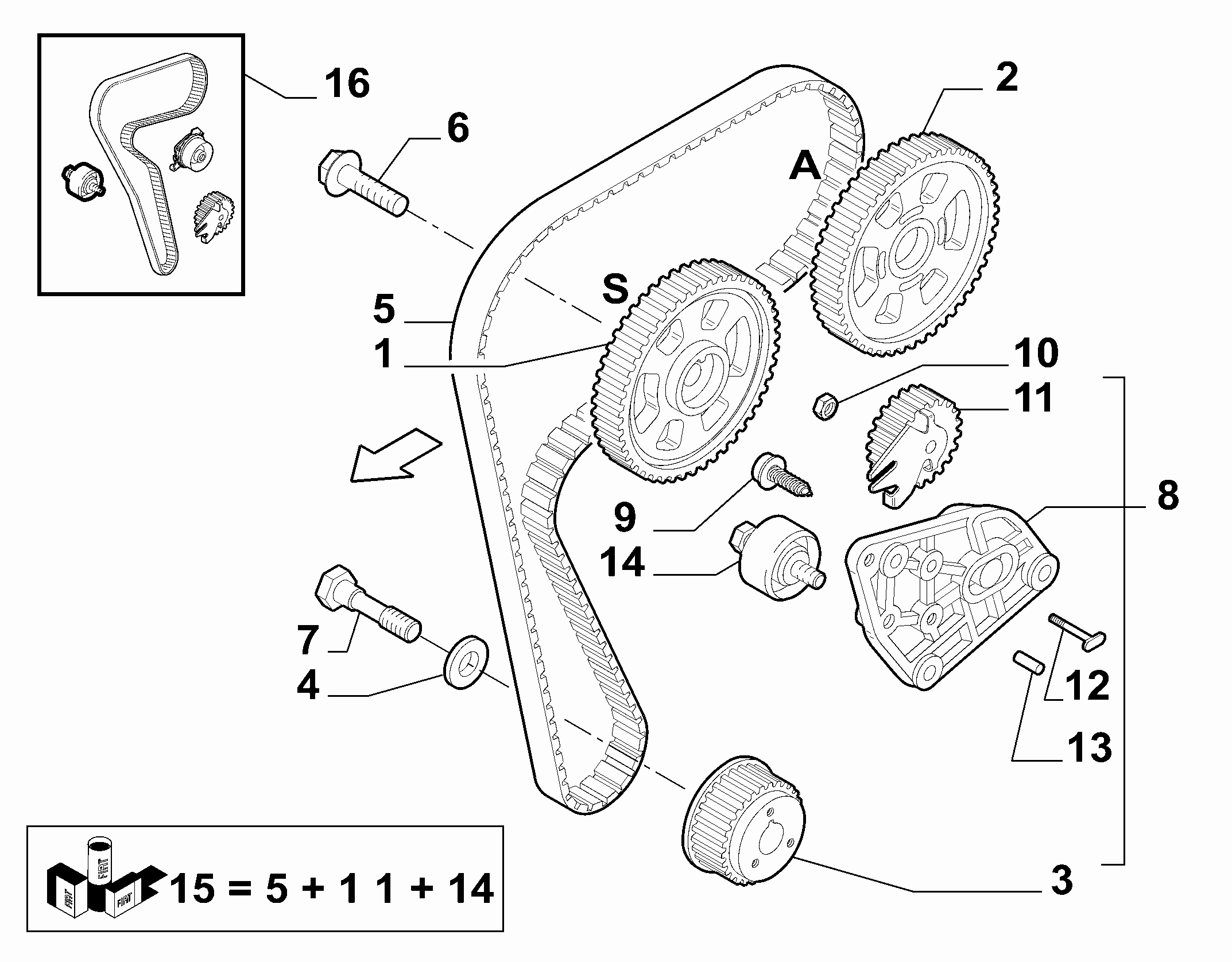 FIAT 71771587 - Vesipumppu + jakohihnasarja inparts.fi