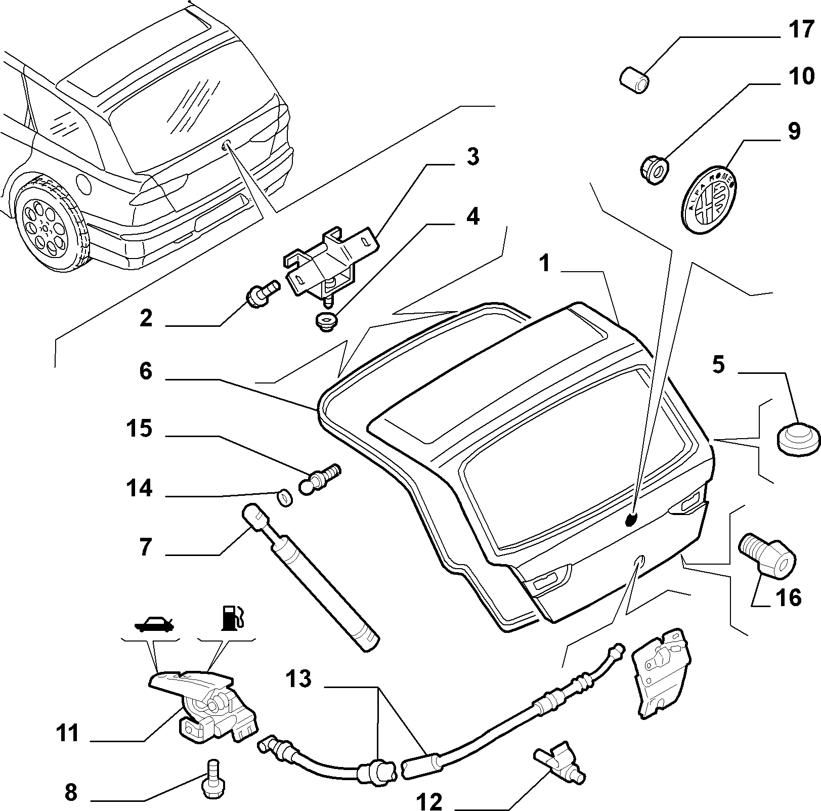 FIAT 60 664 833 - Kaasujousi, tavaratila inparts.fi