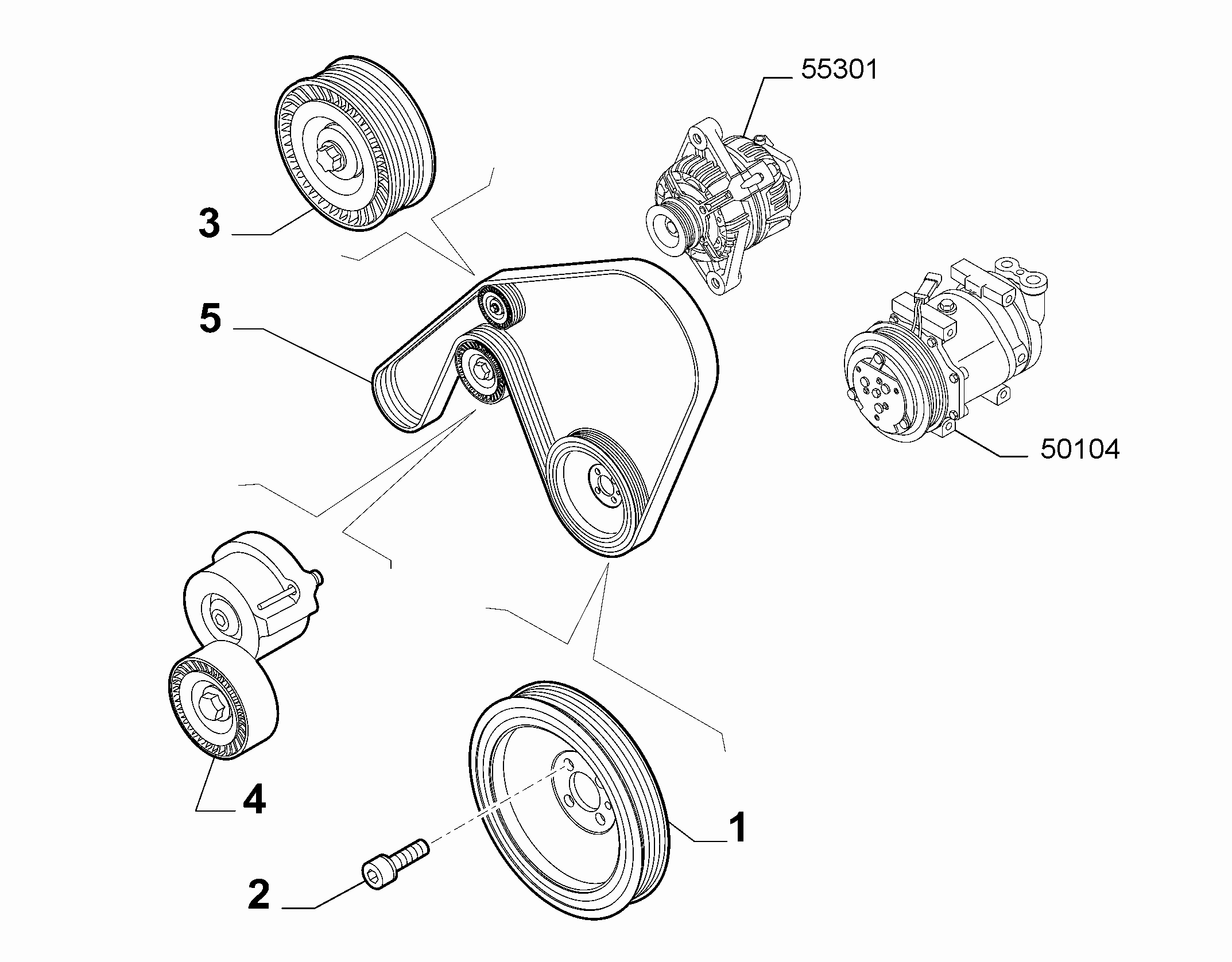 Chrysler 51824328 - Hihnankiristin, moniurahihna inparts.fi