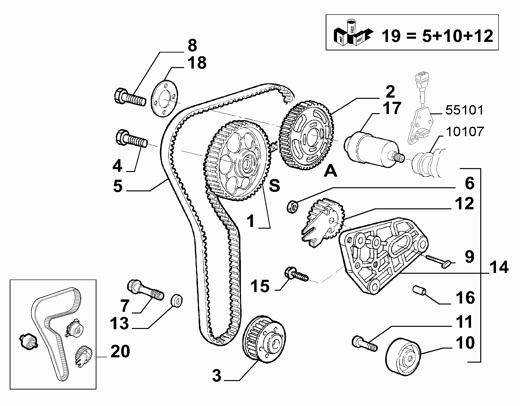 FIAT 71771580 - Vesipumppu + jakohihnasarja inparts.fi