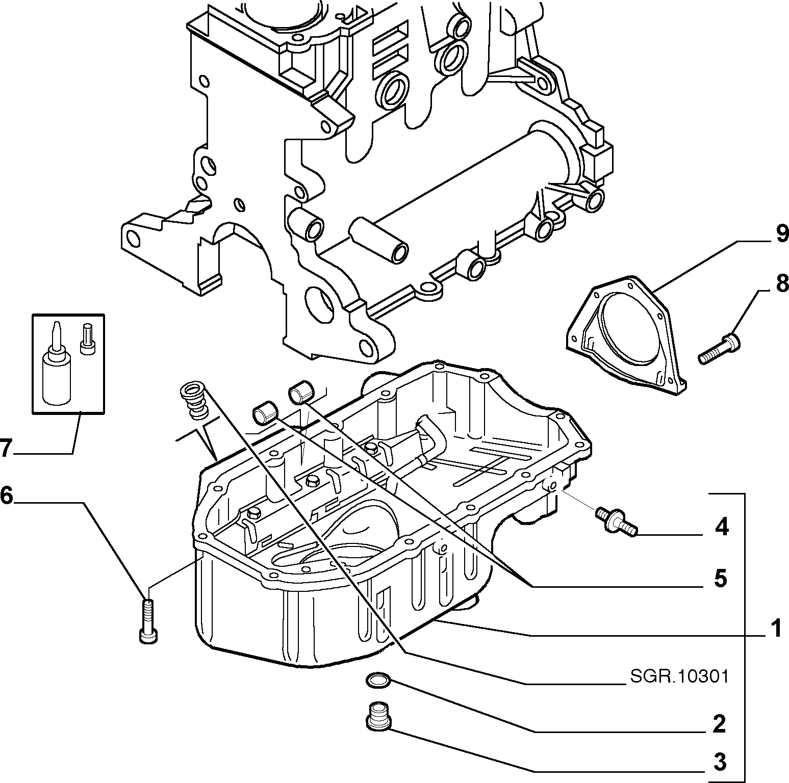 FIAT 71713687 - Tiivistesarja, kampikammio inparts.fi