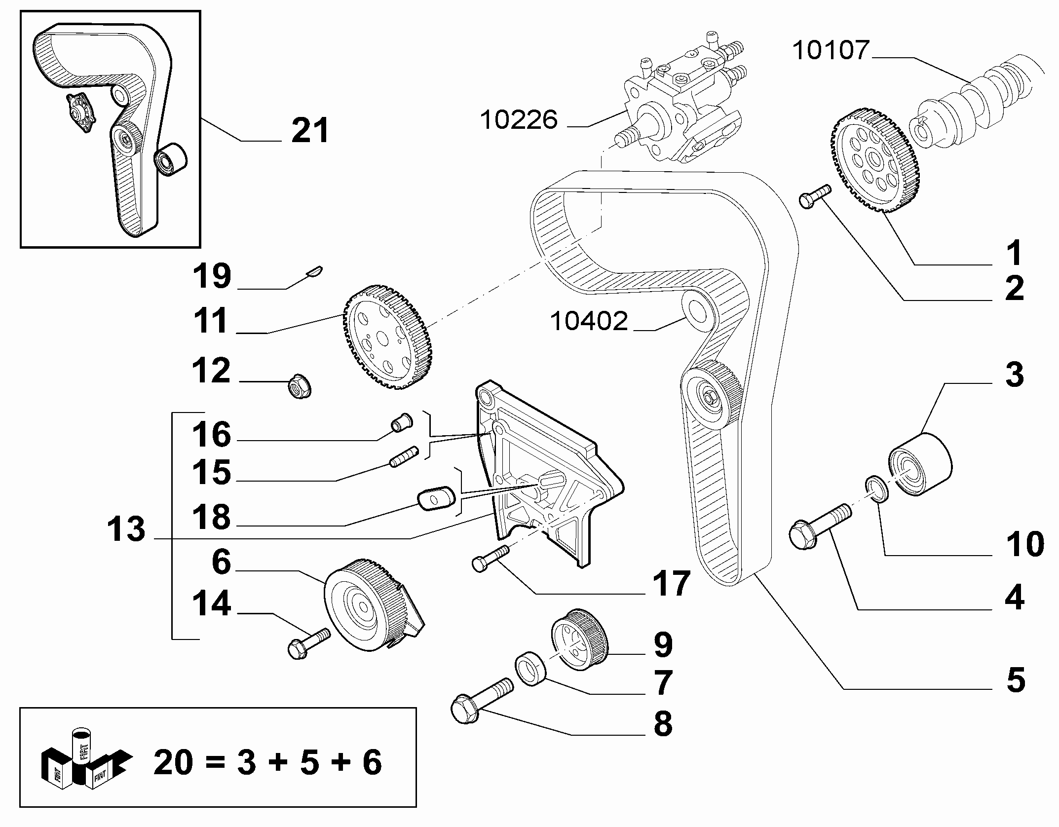 FIAT 71771579 - Vesipumppu + jakohihnasarja inparts.fi