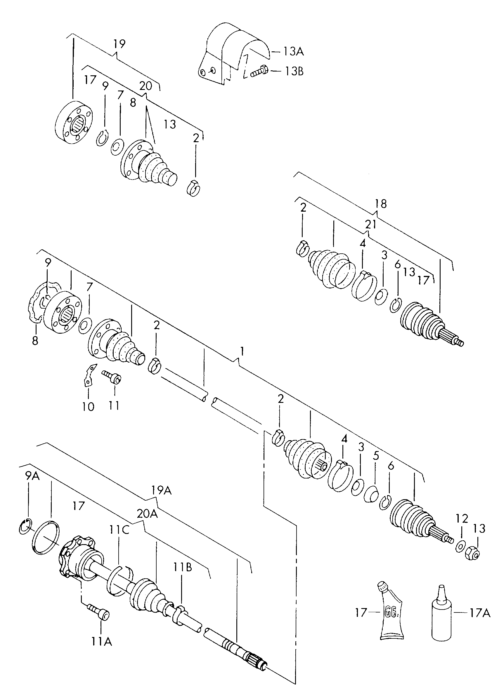 VW 171 498 103 D - Nivelsarja, vetoakseli inparts.fi