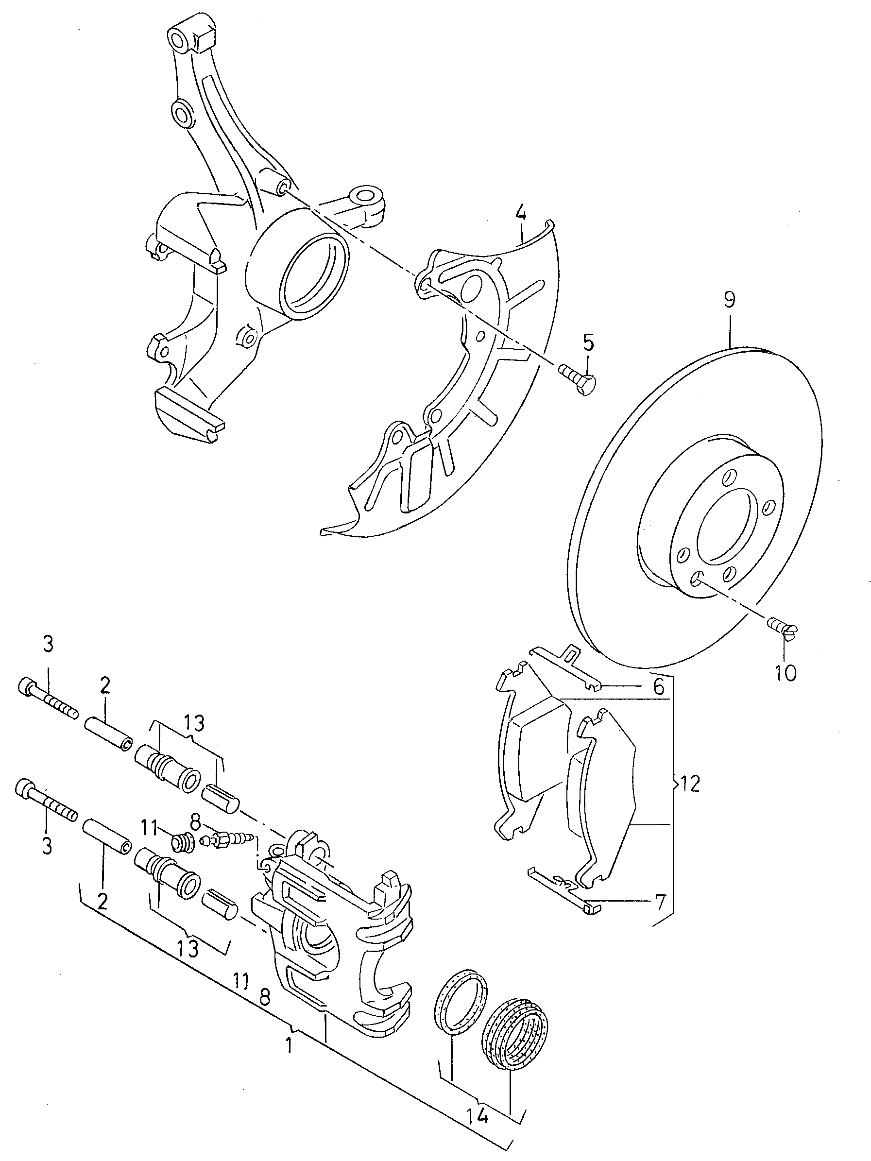 Seat 191 698 447 - Ohjainhylsysarja, jarrusatula inparts.fi