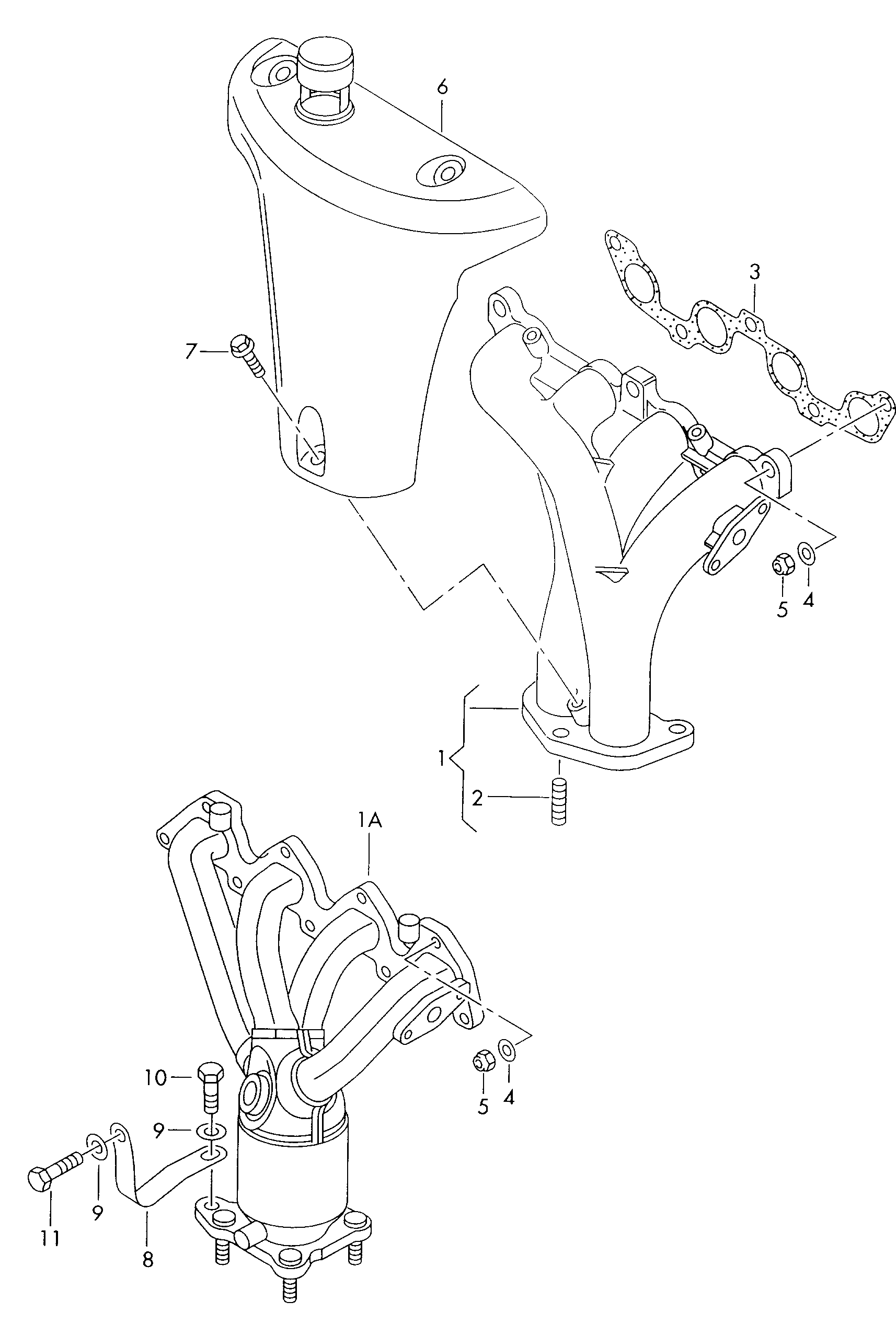 Seat 036253052CX - Exhaust manifold with catalytic converter inparts.fi