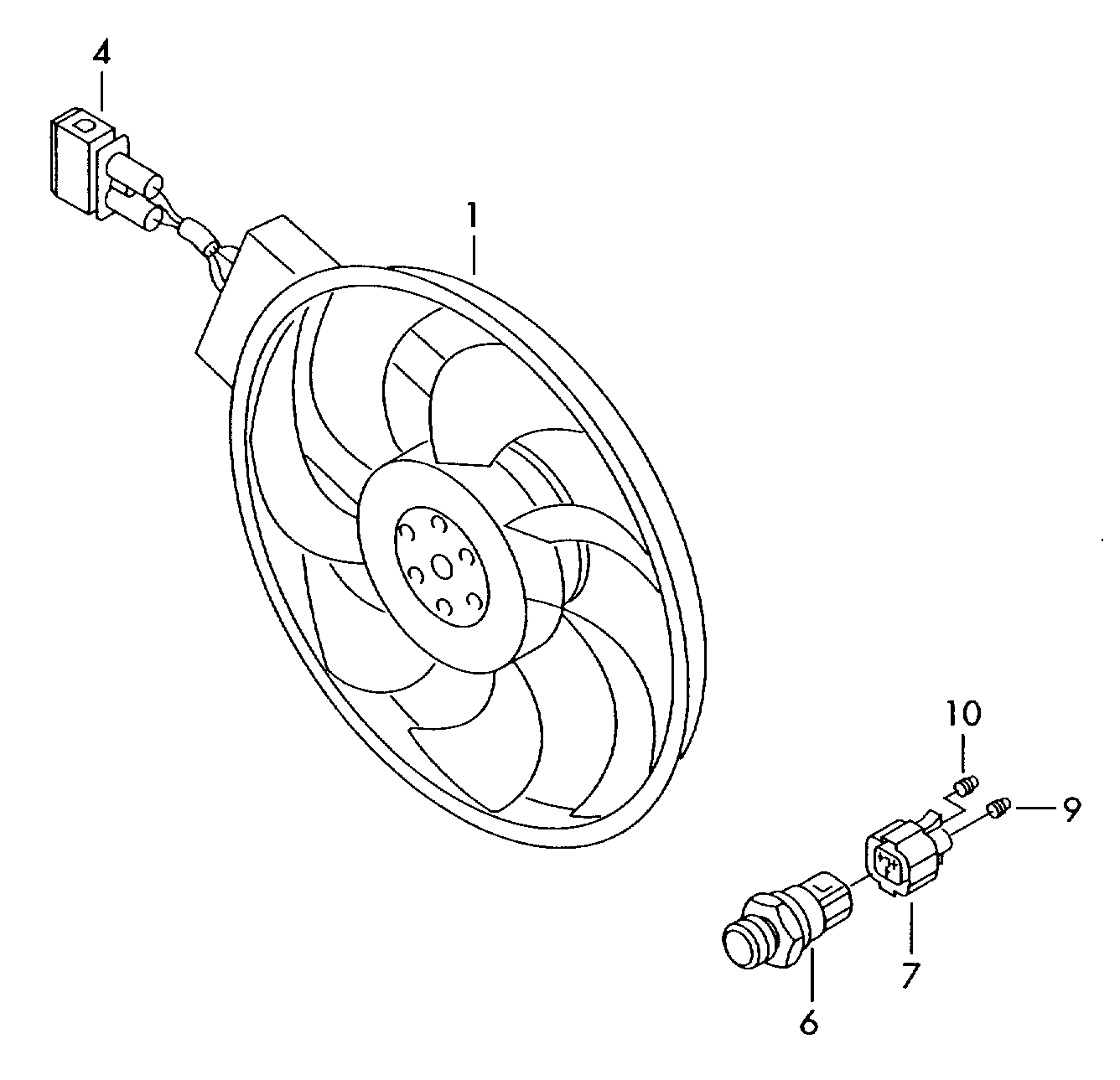 VAG 1J0973852 - Tuuletin, moottorin jäähdytys inparts.fi