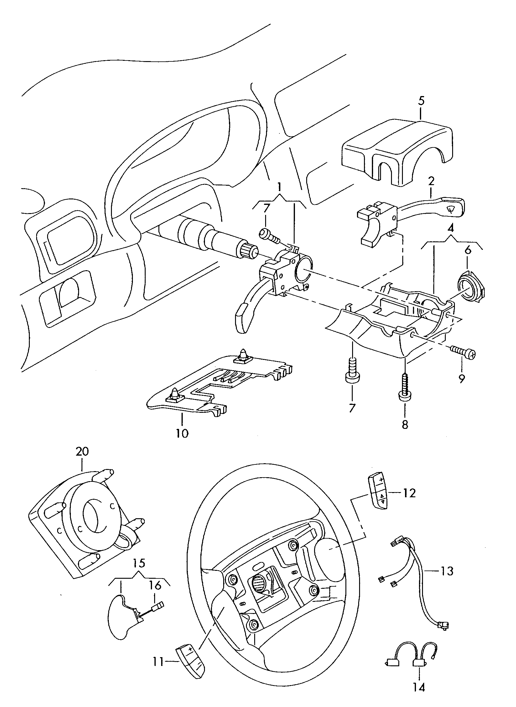 VW 4B0 953 503 F - Kytkin, ohjausakseli inparts.fi