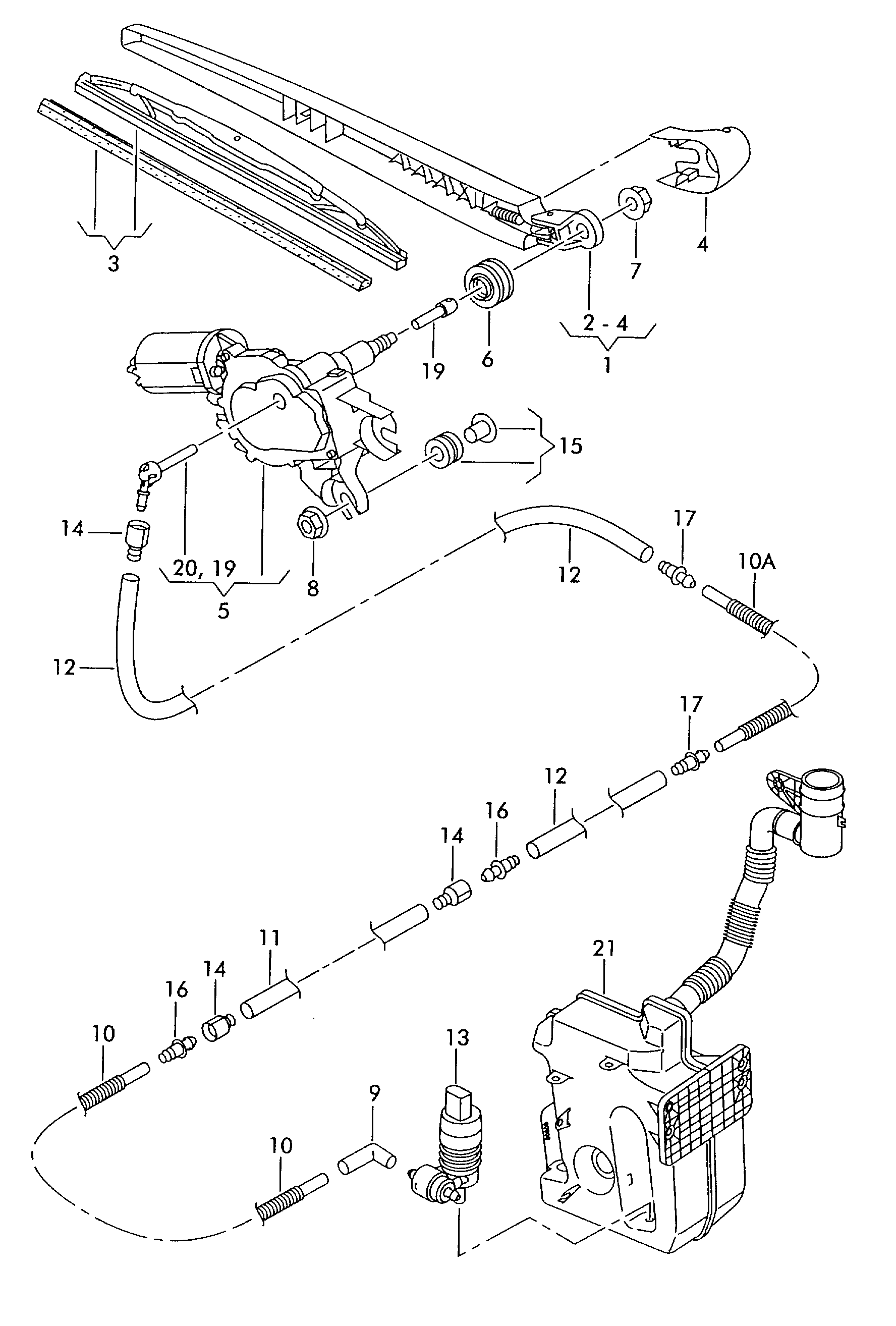 Seat 5P5 955 707A - Tuulilasinpyyhkimen varsi, lasinpesu inparts.fi