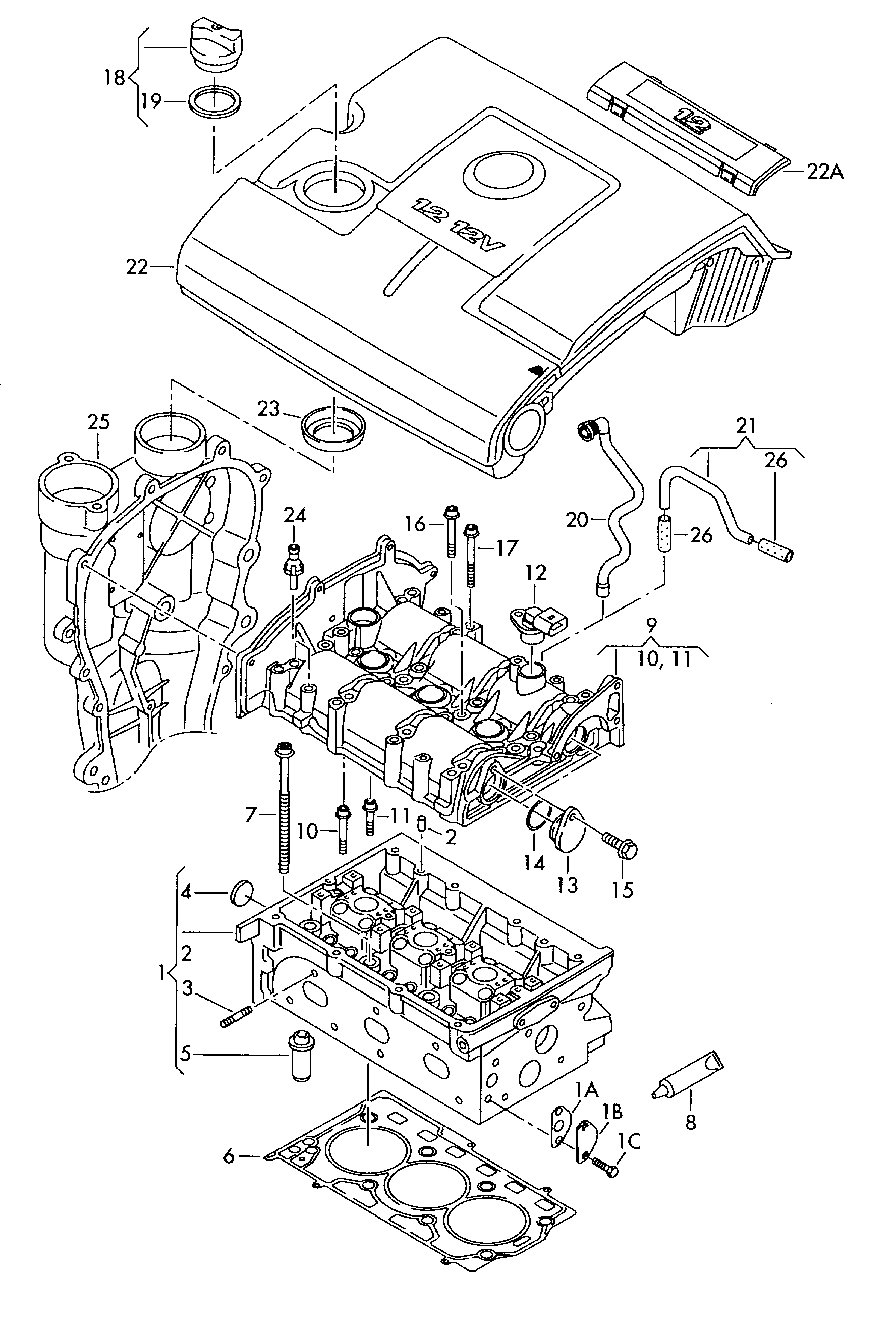 VAG 03E103383F - Tiiviste, sylinterikansi inparts.fi