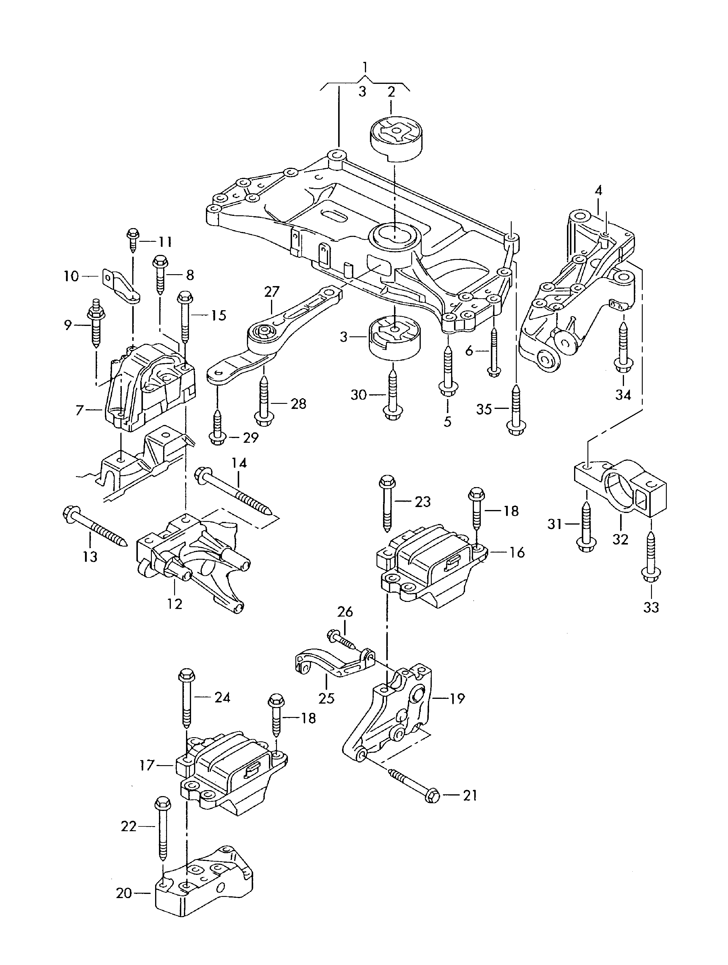 Skoda 3C0 199 868 E - Moottorin tuki inparts.fi