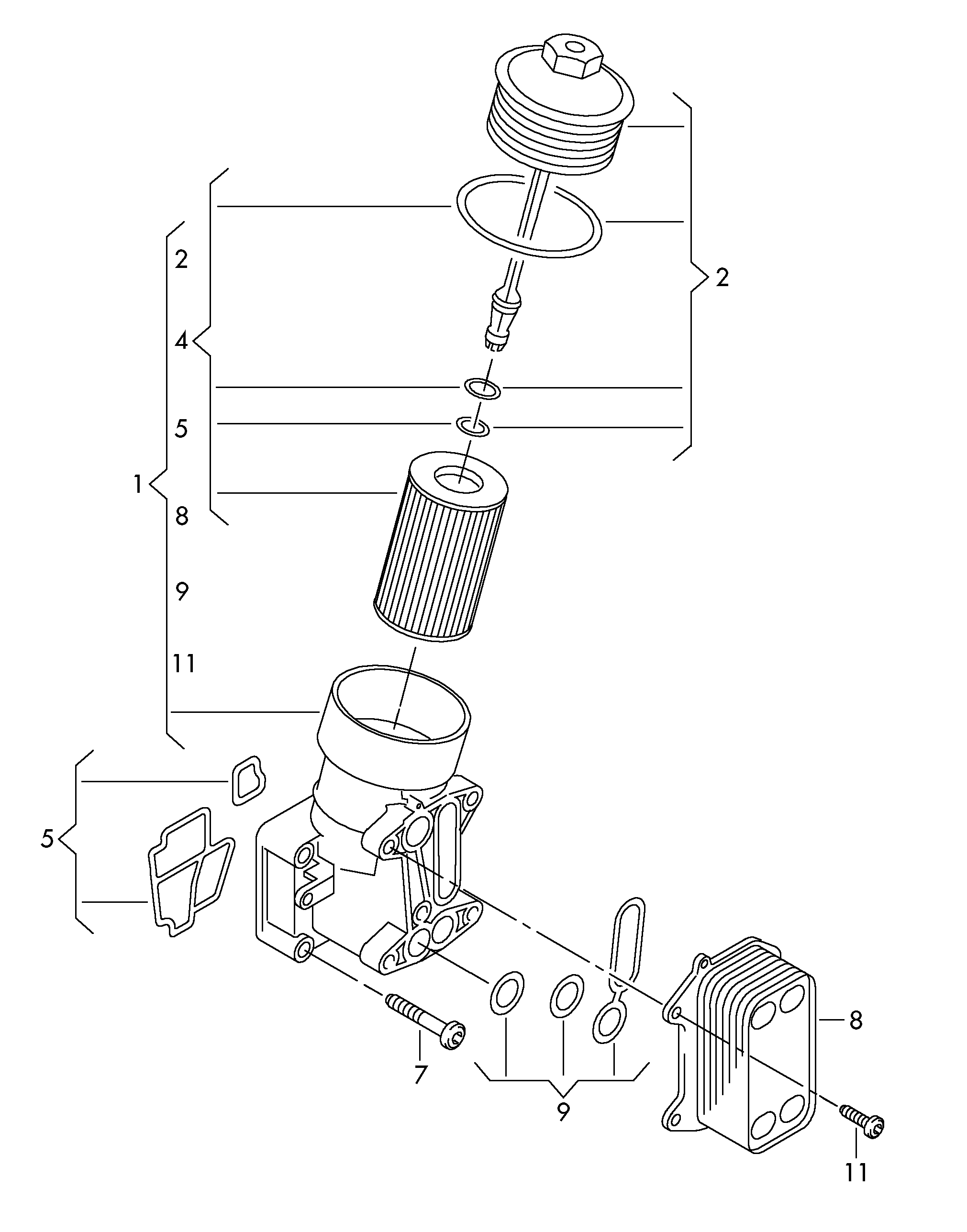 VW 03L 198 070 - Tiivistesarja, öljynjäähdytin inparts.fi