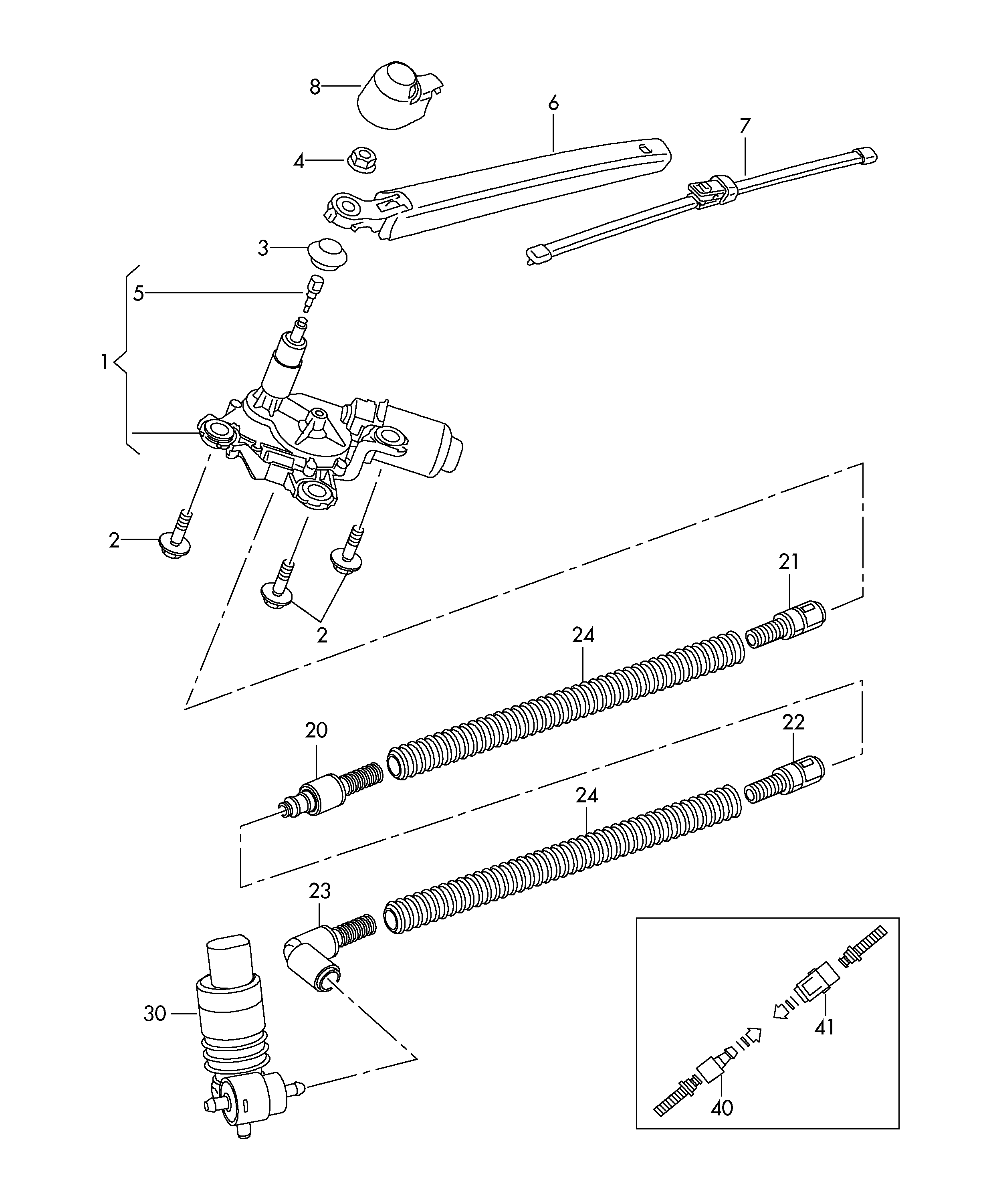 VAG 1K8 955 435 - Tuulilasinpyyhkimen varsi, lasinpesu inparts.fi