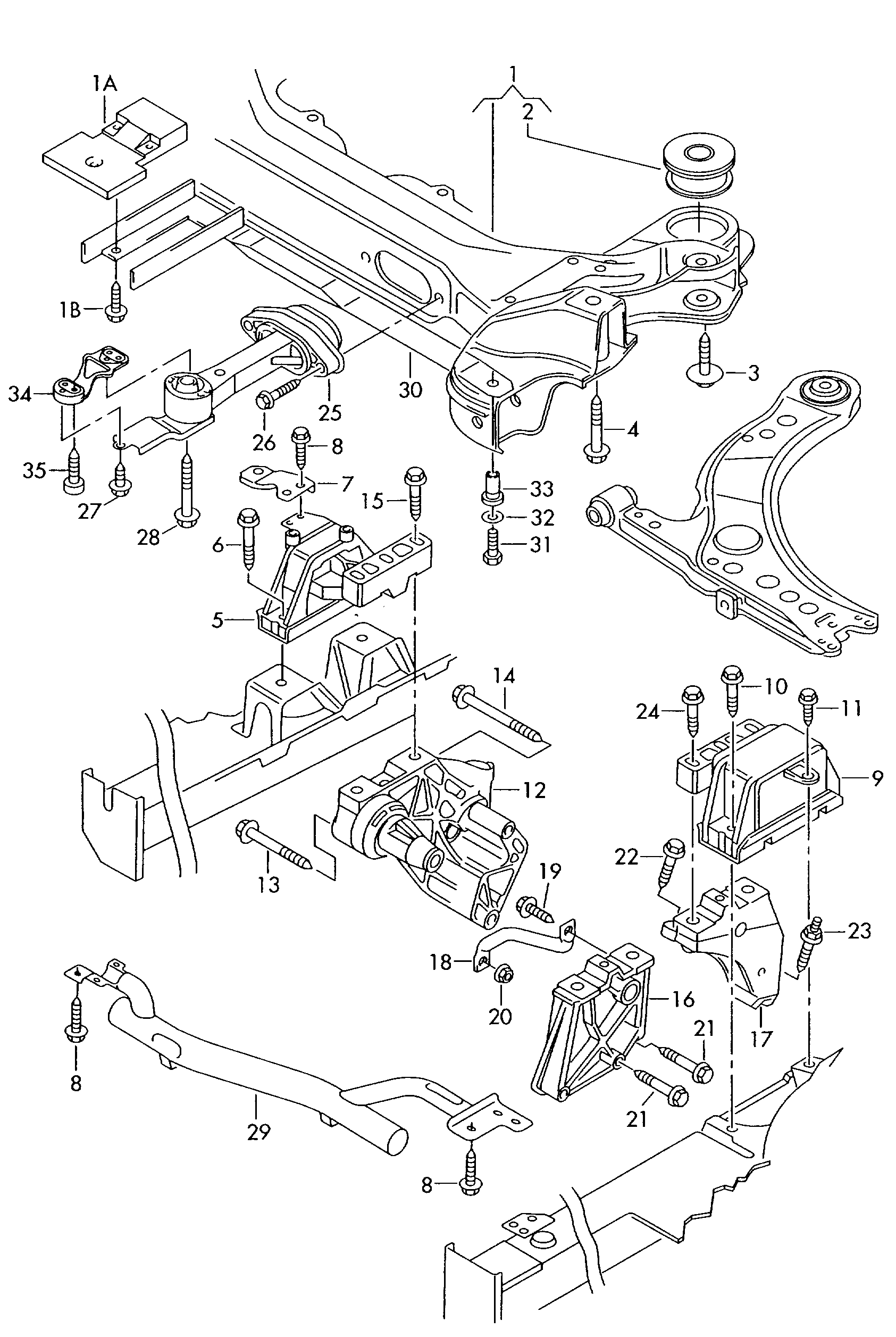 Seat 1J0199555AJ - Moottorin tuki inparts.fi