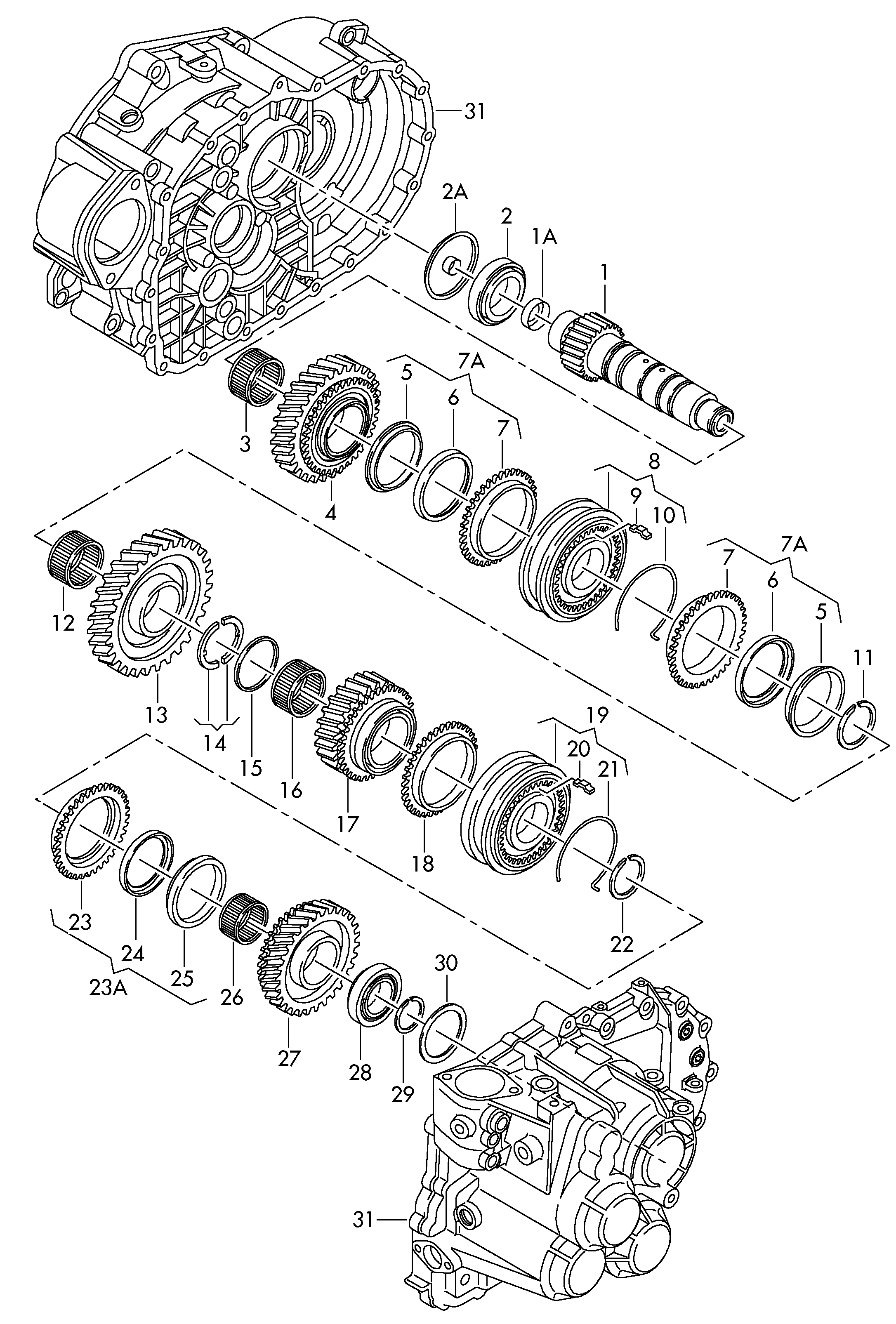 VW 02M 311 123 B - Korjaussarja, man. vaihteisto inparts.fi