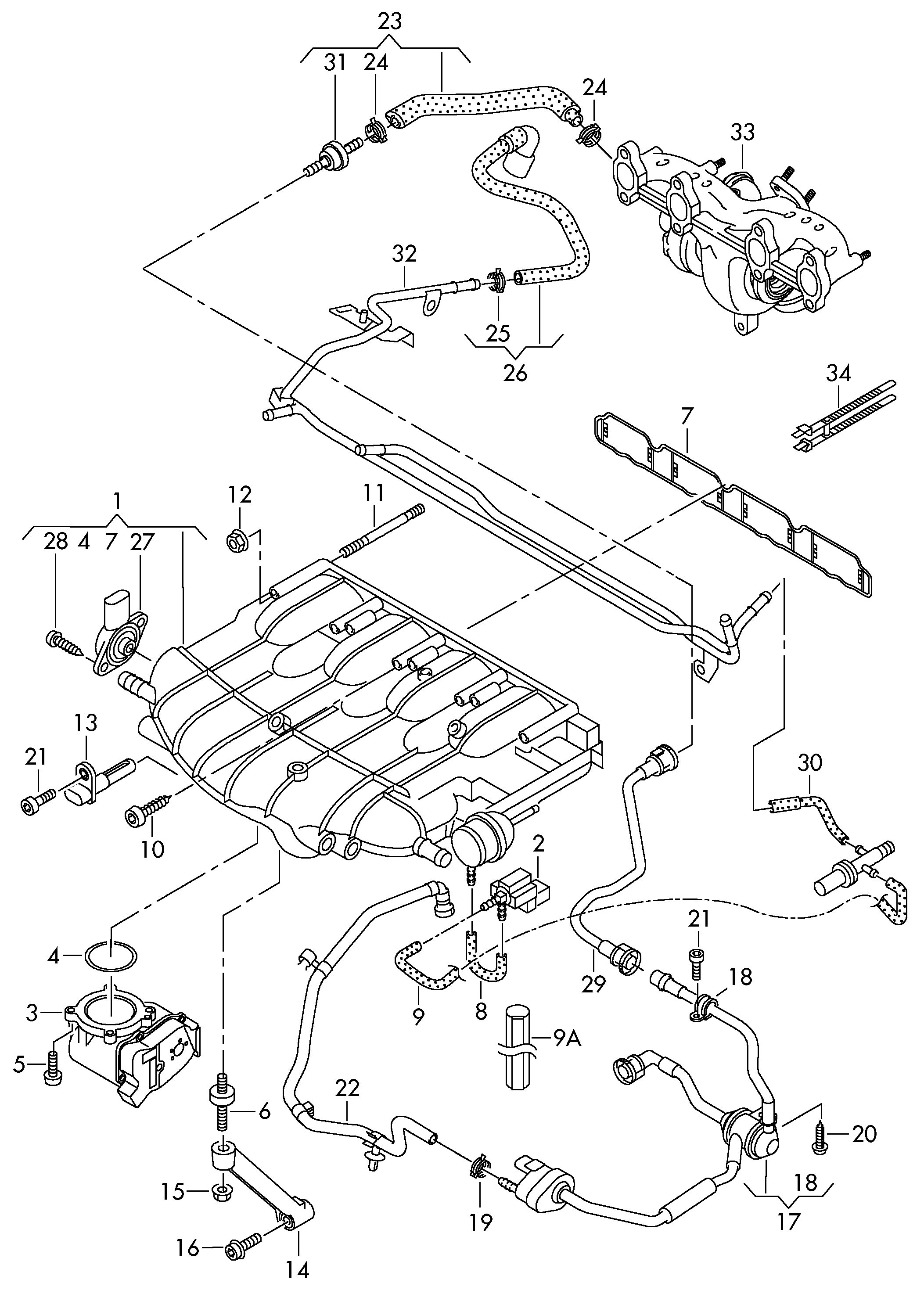 Seat 06F 133 062 Q - Kaasuläpän kotelo inparts.fi