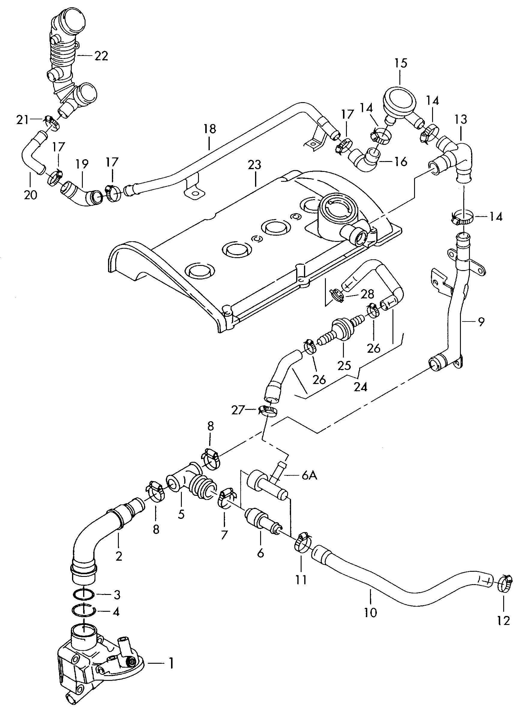 VW 06B103221G - Letku, venttiilikopan tuuletus inparts.fi