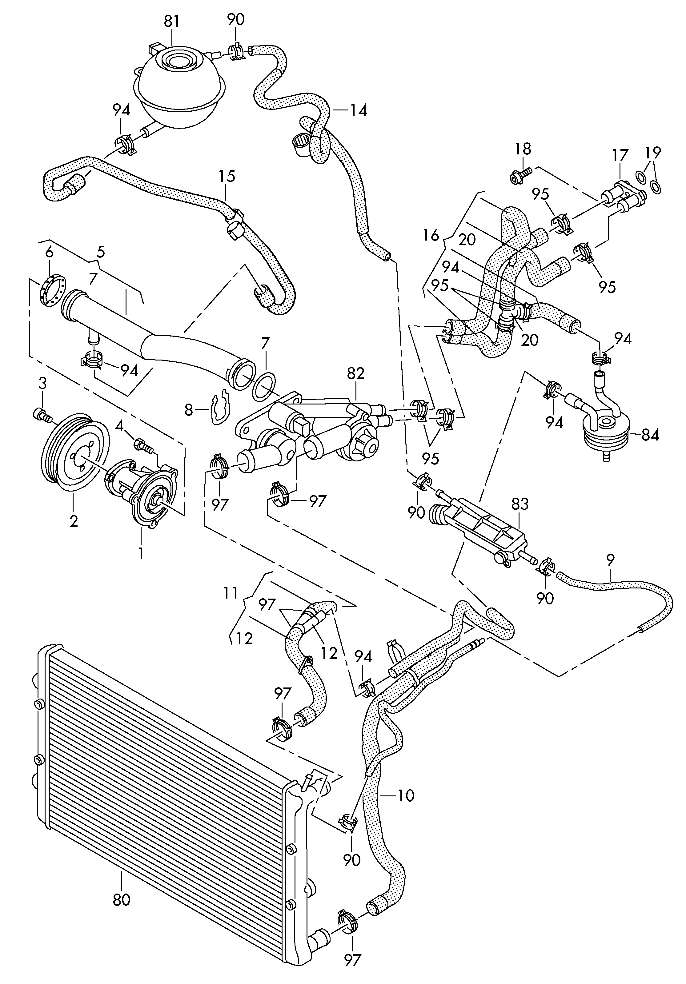 VW 1C0121087E - Jäähdytysnesteputki inparts.fi