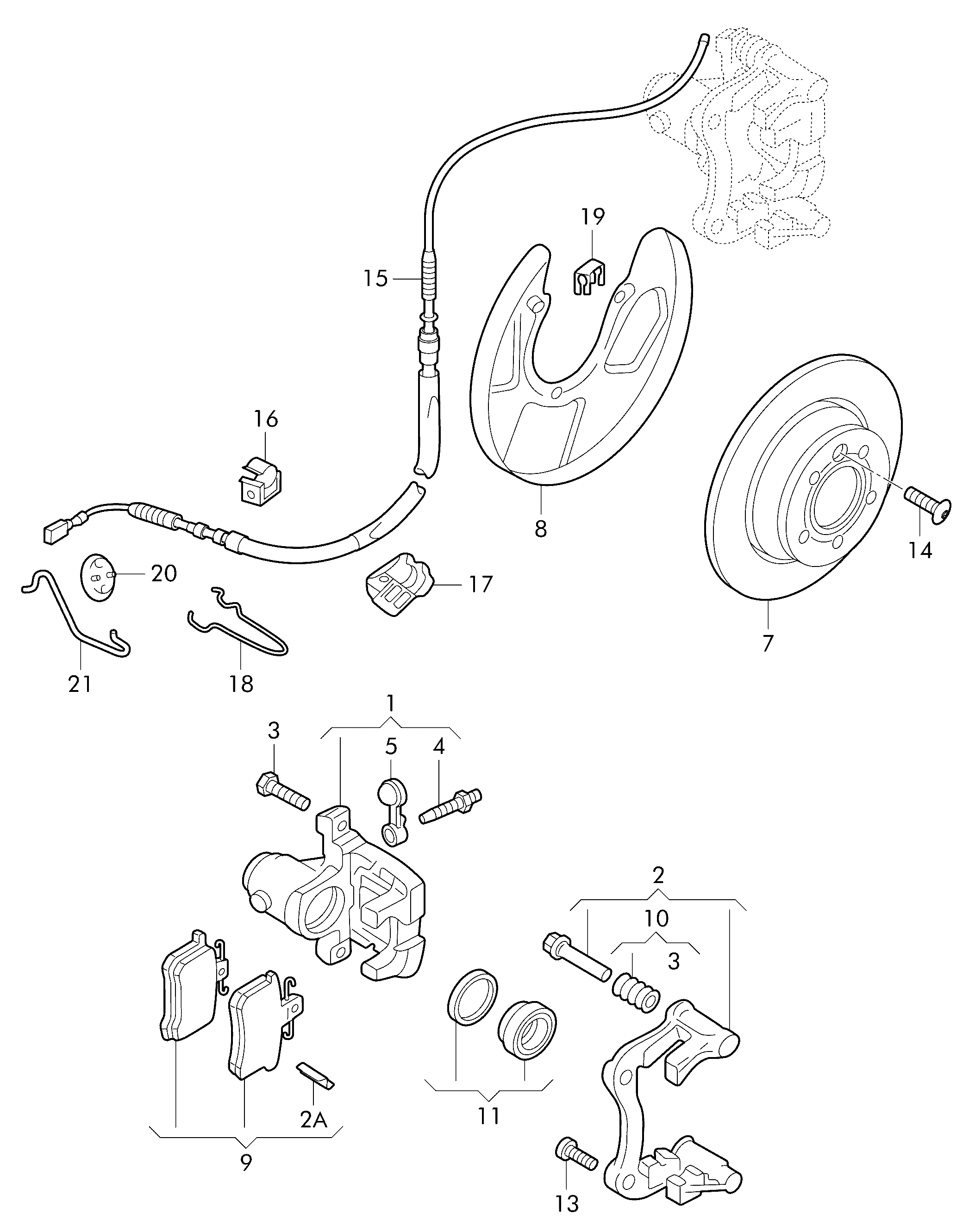 Skoda 1J0 615 423A - Korjaussarja, jarrusatula inparts.fi