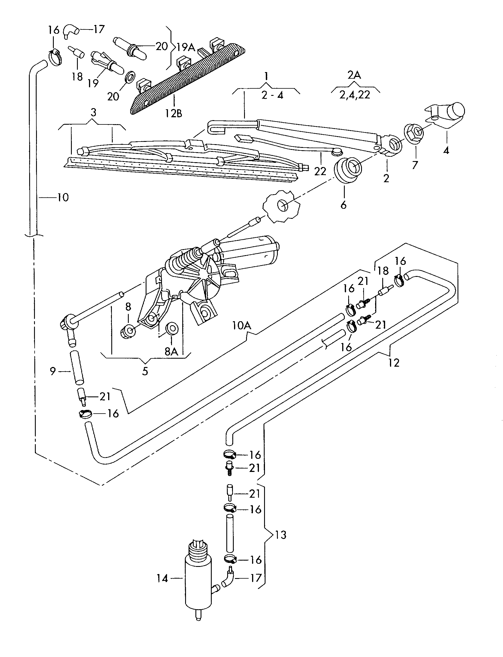 VW 7M3 955 435 - Tuulilasinpyyhkimen varsi, lasinpesu inparts.fi