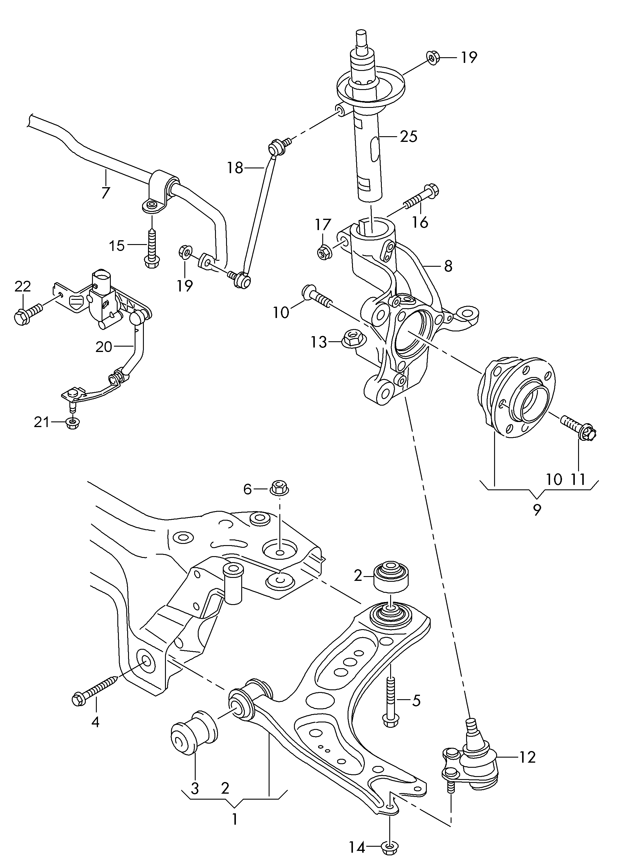 VAG 5Q0 407 151 L - Tukivarsi, pyöräntuenta inparts.fi