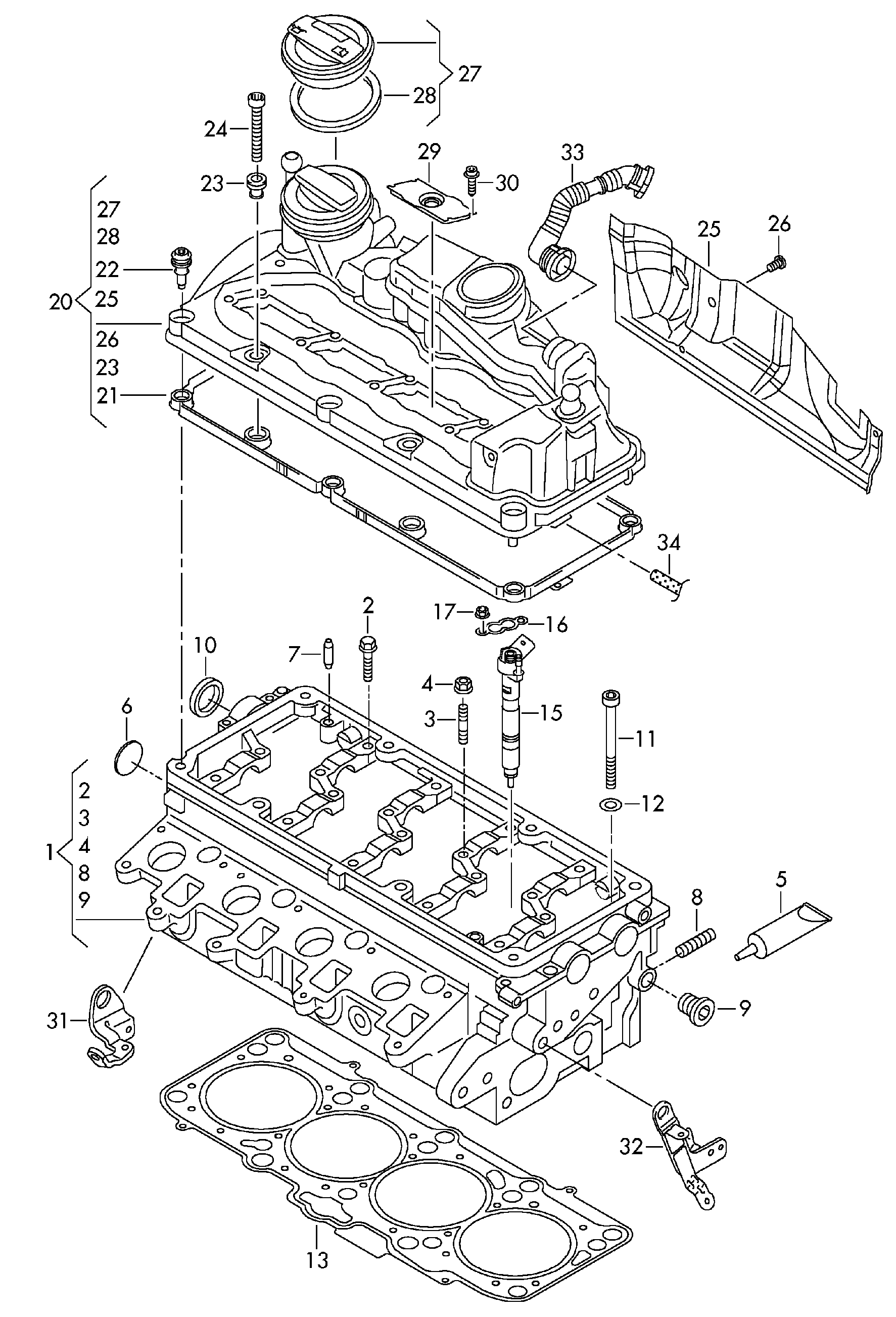 VW 03L103351J - Sylinterikansi inparts.fi