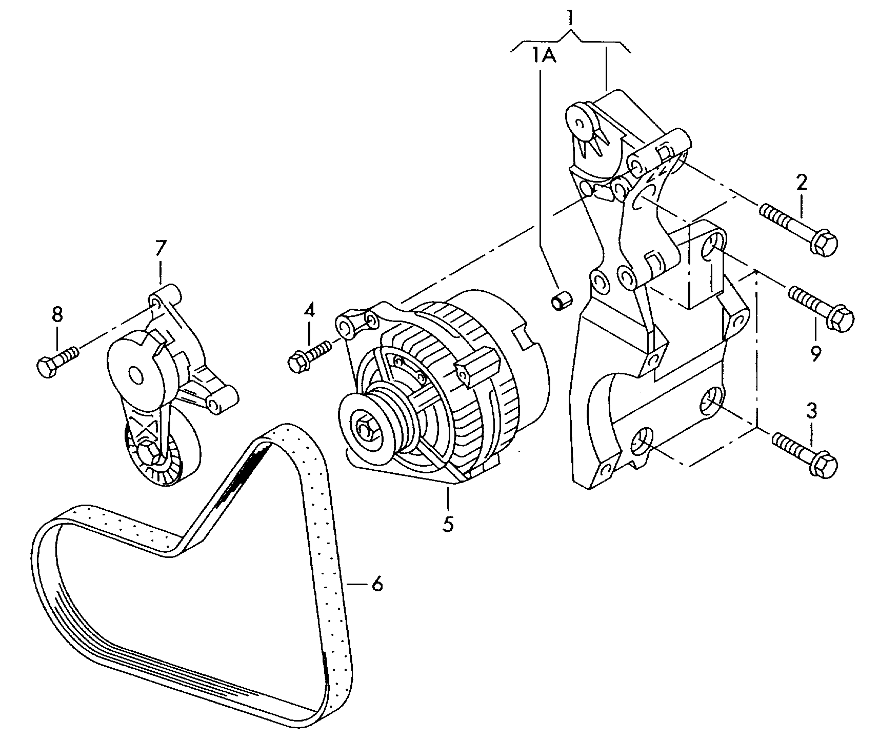 Seat 038 903 315 AH - Hihnankiristin, moniurahihna inparts.fi