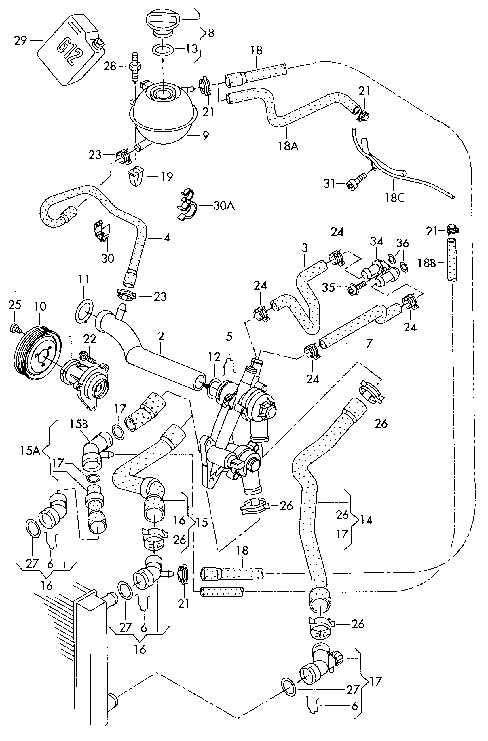 VAG 6Q0 122 291 F - Jäähdytysnesteputki inparts.fi