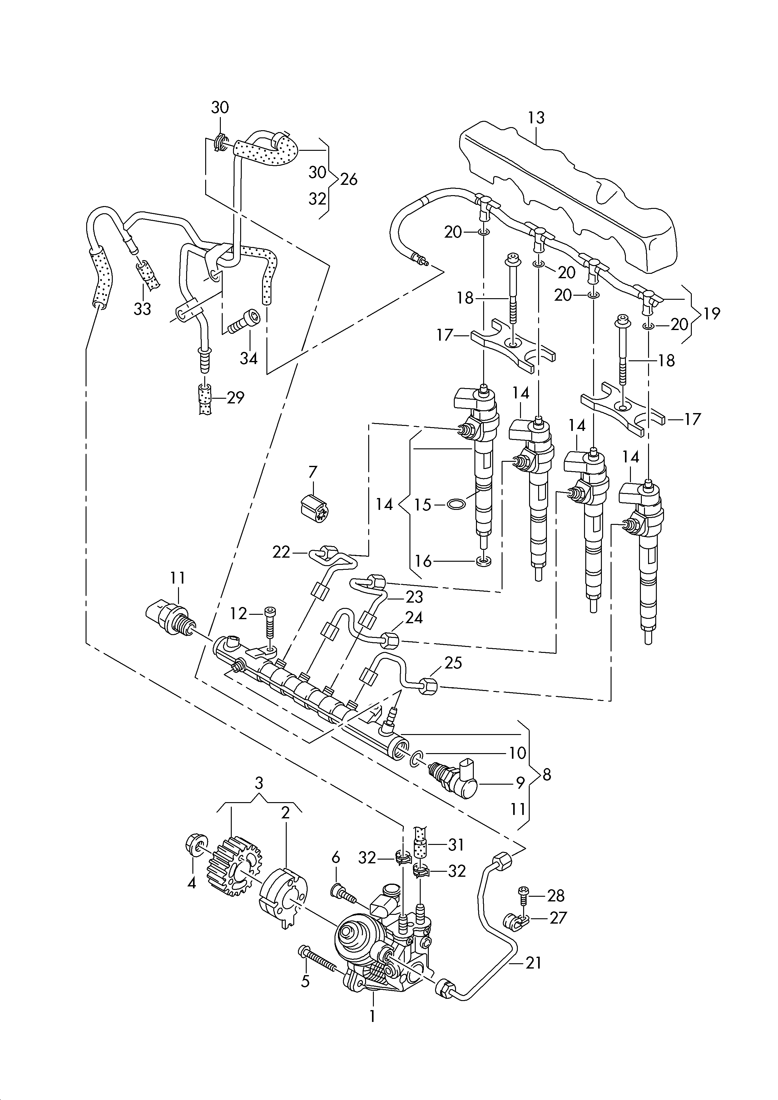 Seat 04L 130 755 D - Korkeapainepumppu inparts.fi