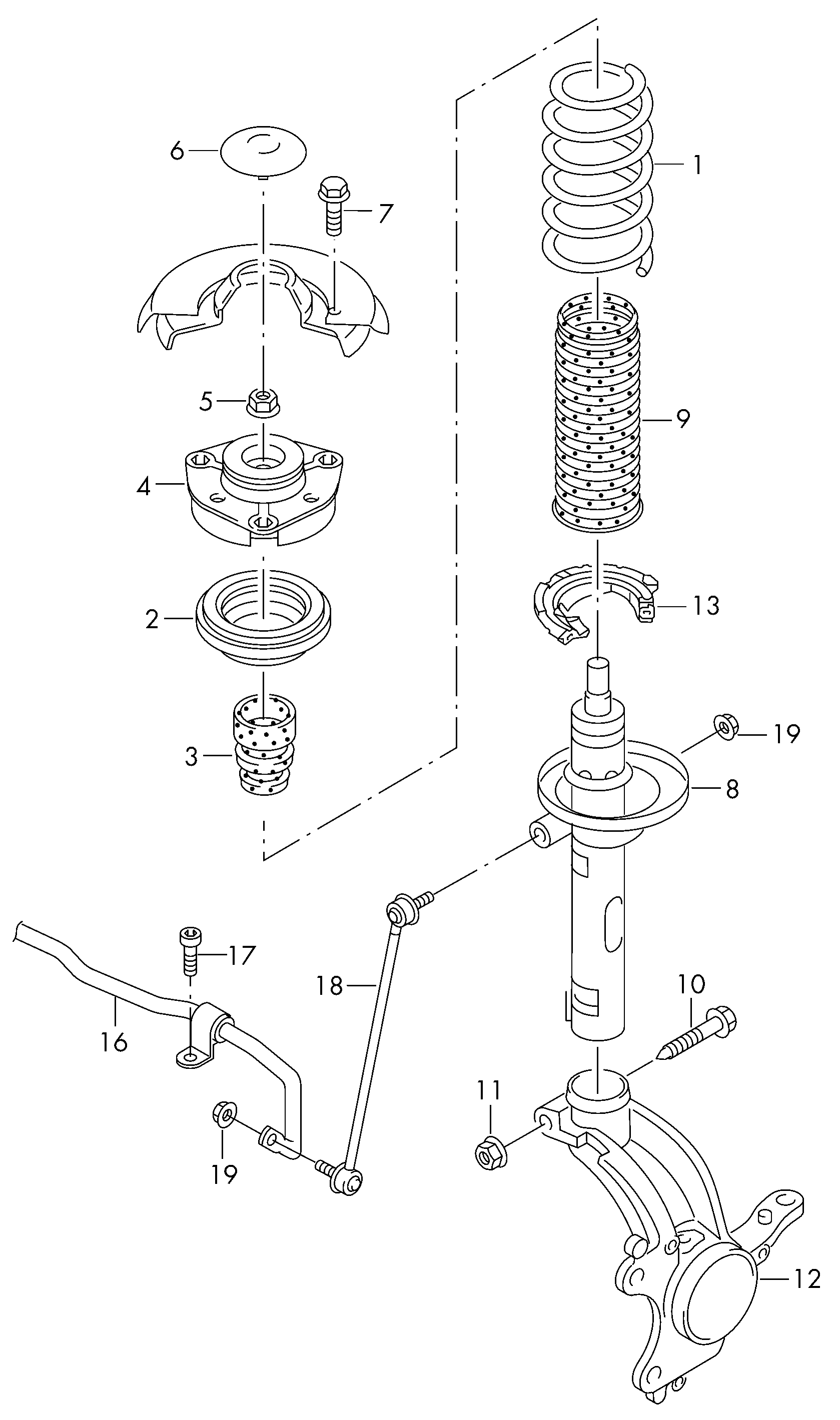 VAG 5Q0 411 315 A - Tanko, kallistuksenvaimennin inparts.fi