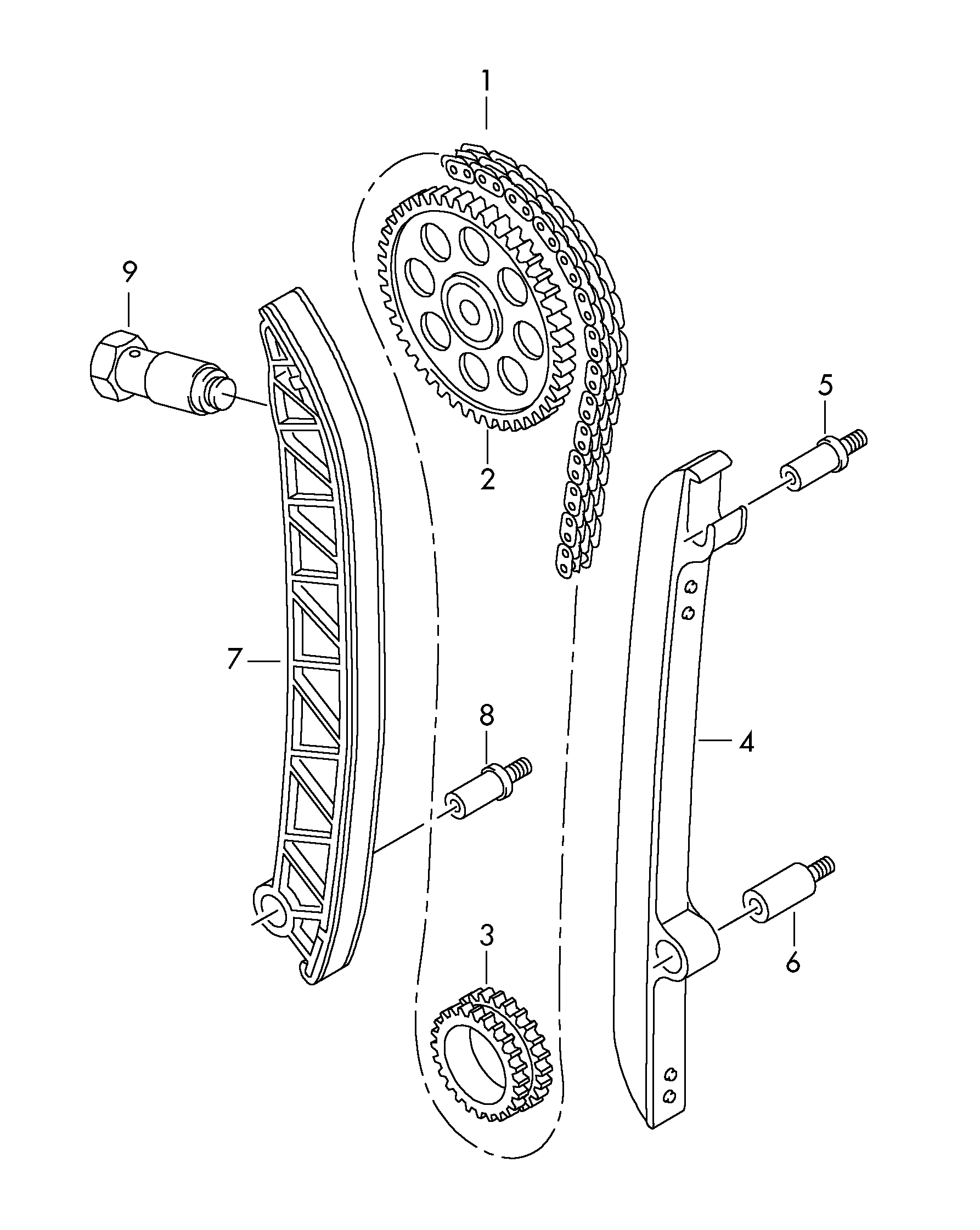 VAG 03F109509F - Ohjauskisko, jakoketju inparts.fi