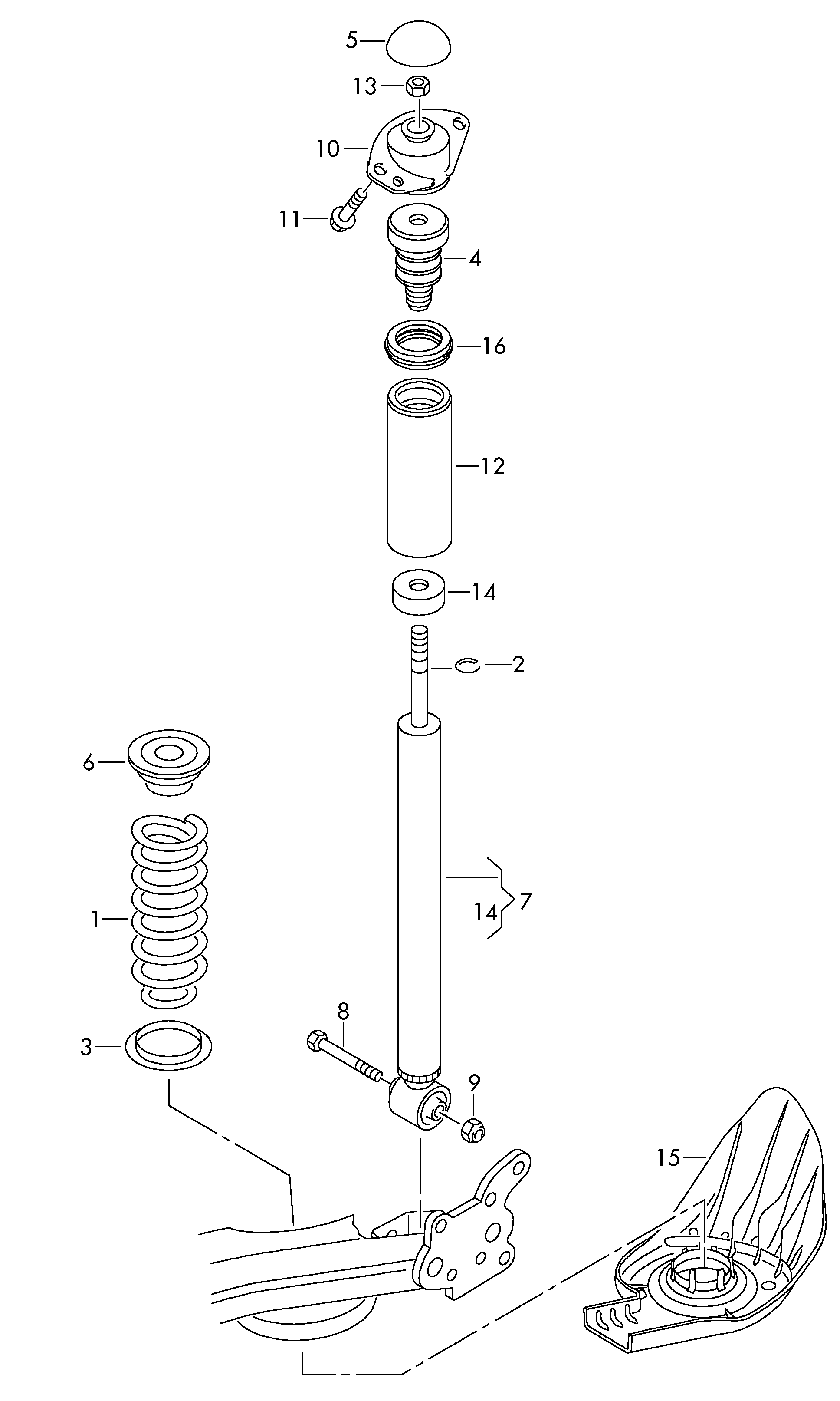 Skoda 6R0513025BA - Iskunvaimennin inparts.fi