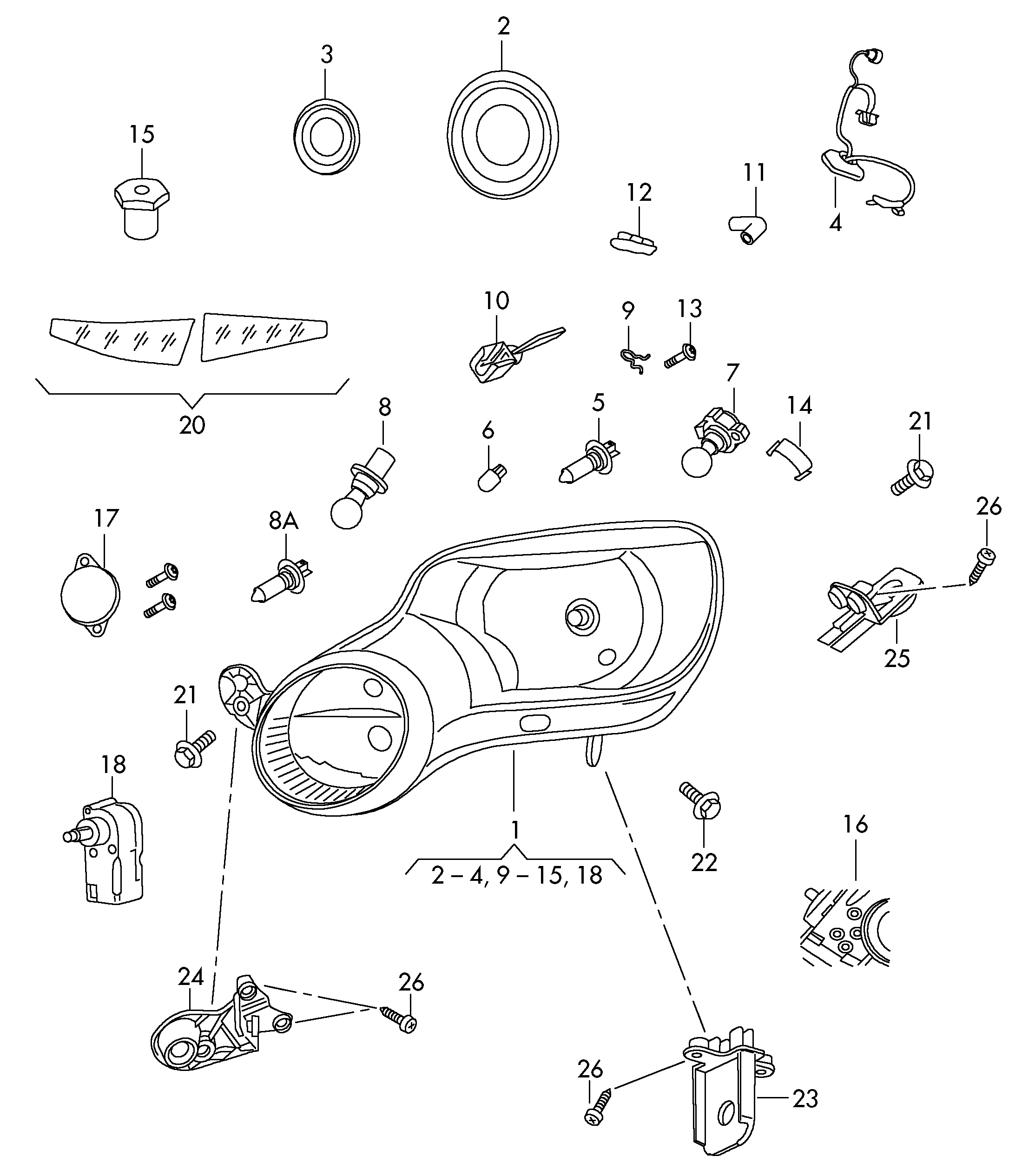 Seat 1J0 941 295 A - Säädin, ajovalojen korkeussäätö inparts.fi