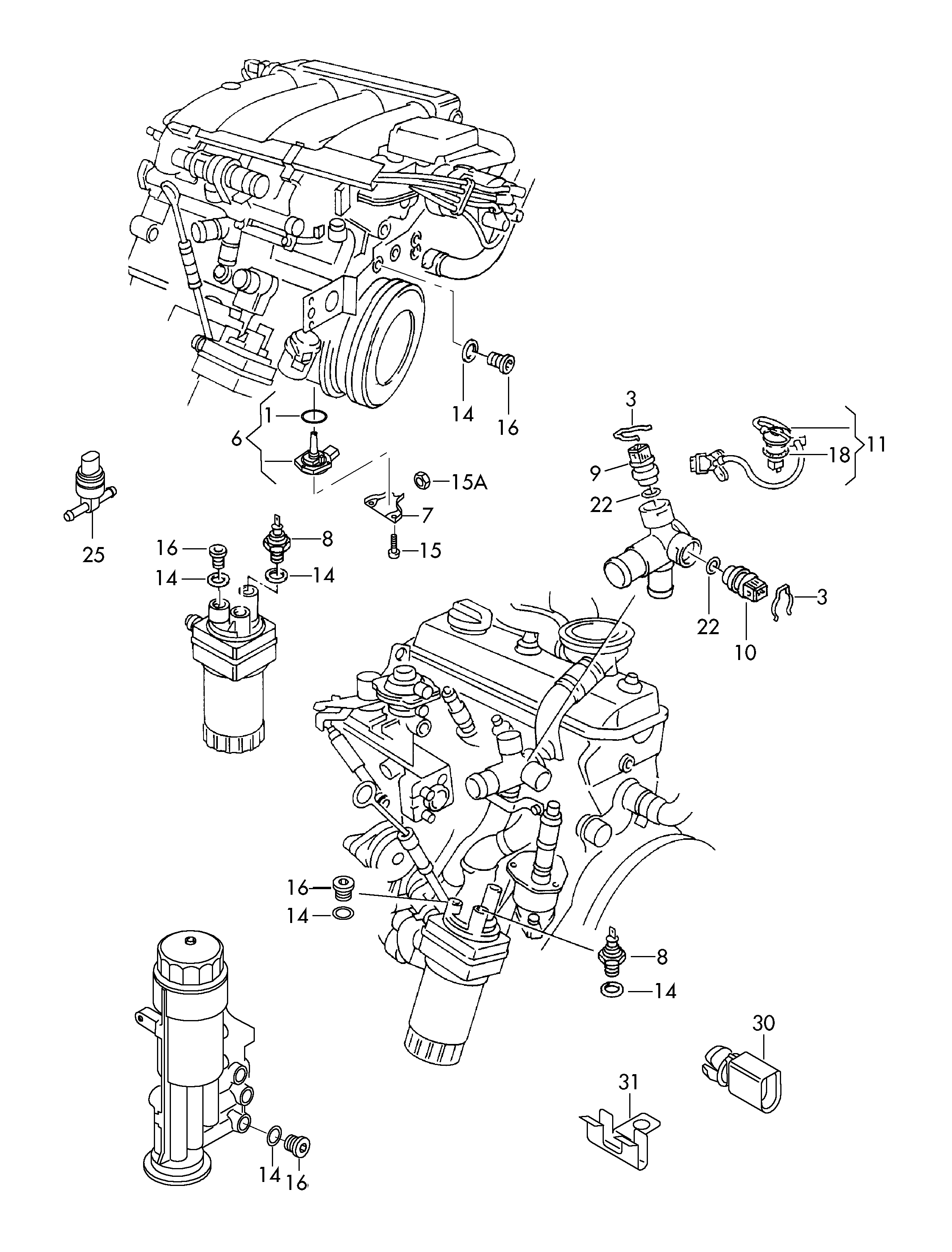 VAG 03F919501A - Tunnistin, jäähdytysnesteen lämpötila inparts.fi