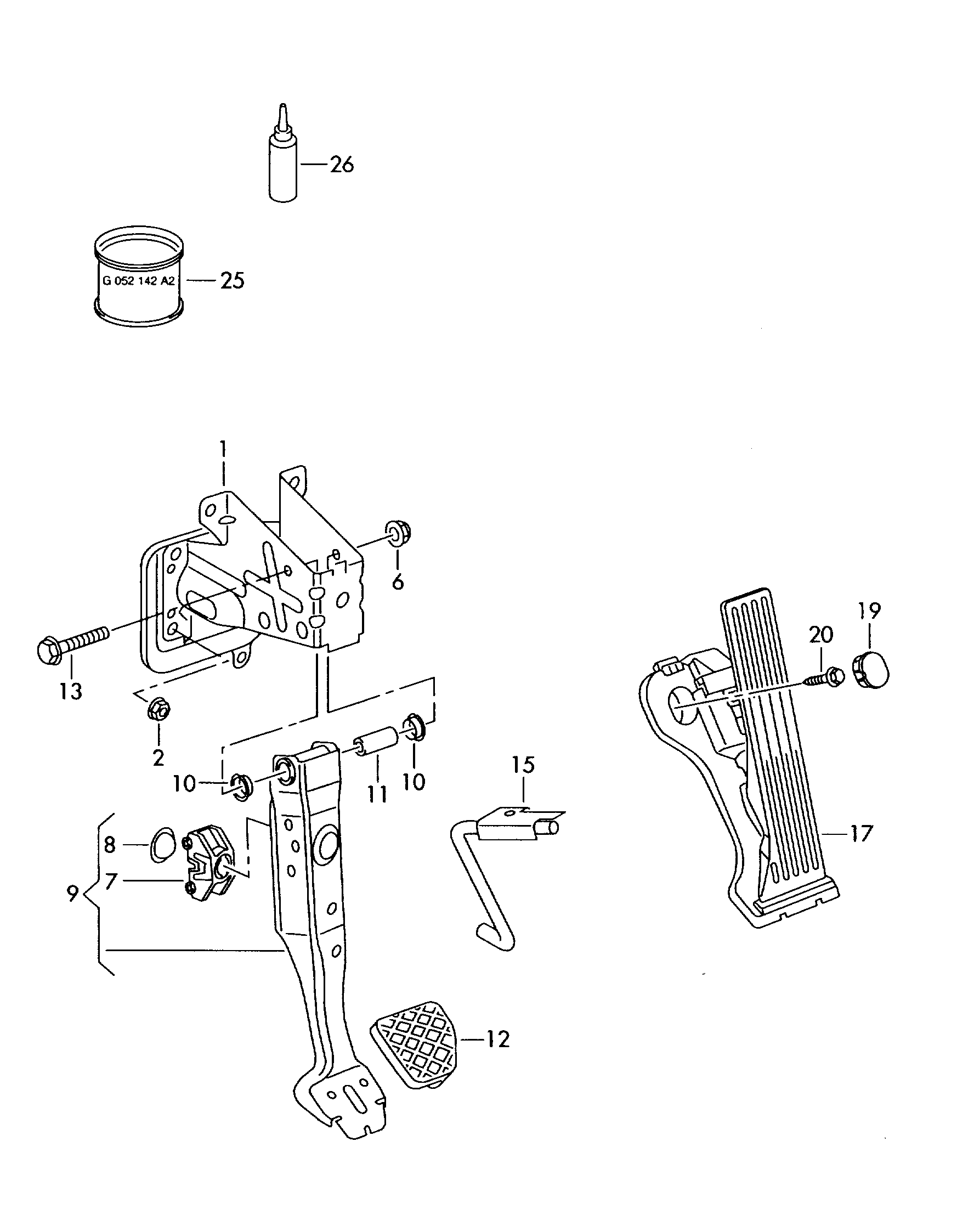 VAG 1K1721503AB - Sensori, kaasupolkimen asento inparts.fi