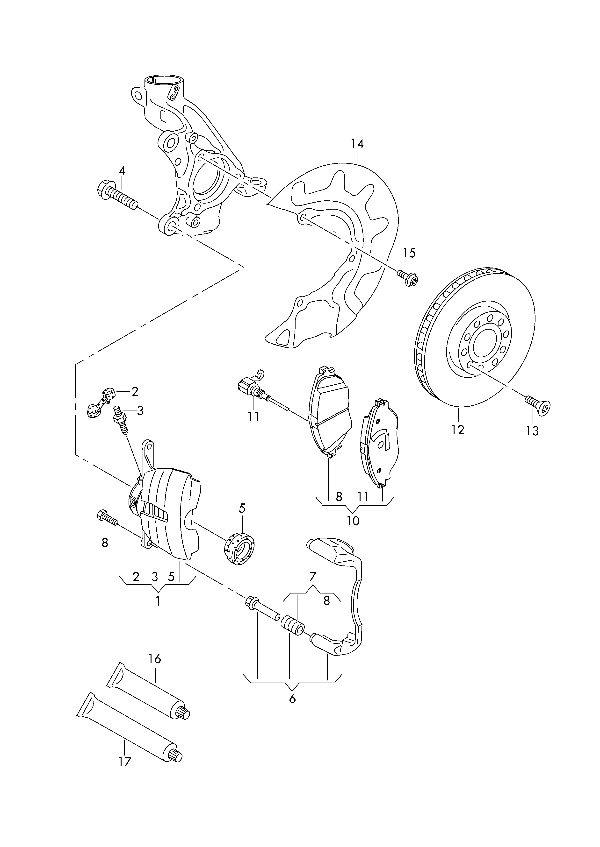 VAG 5Q0698471 - Korjaussarja, jarrusatula inparts.fi