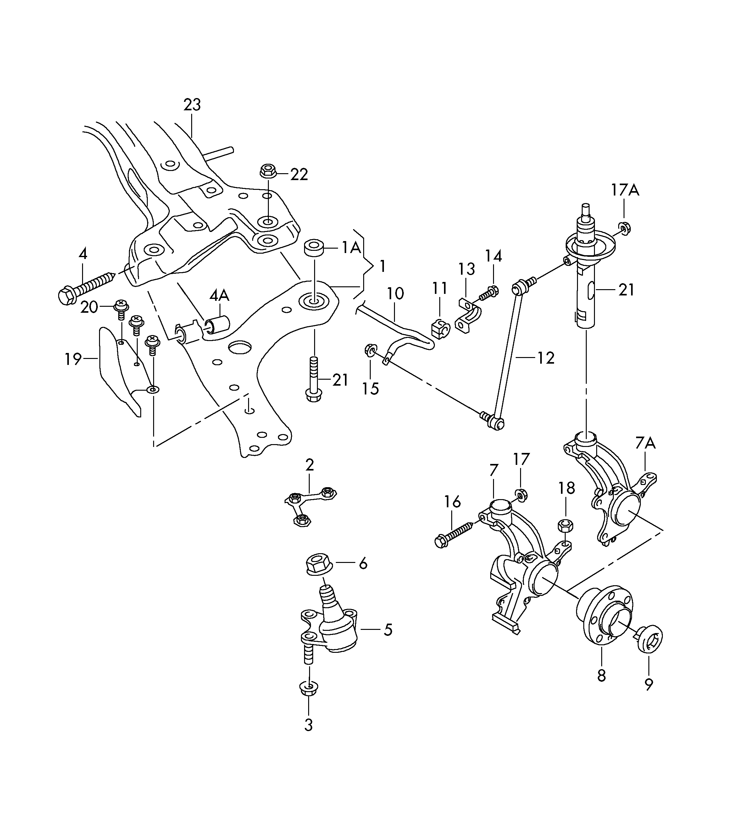 VAG 6Q0 407 255S - Olka-akseli, pyöräntuenta inparts.fi