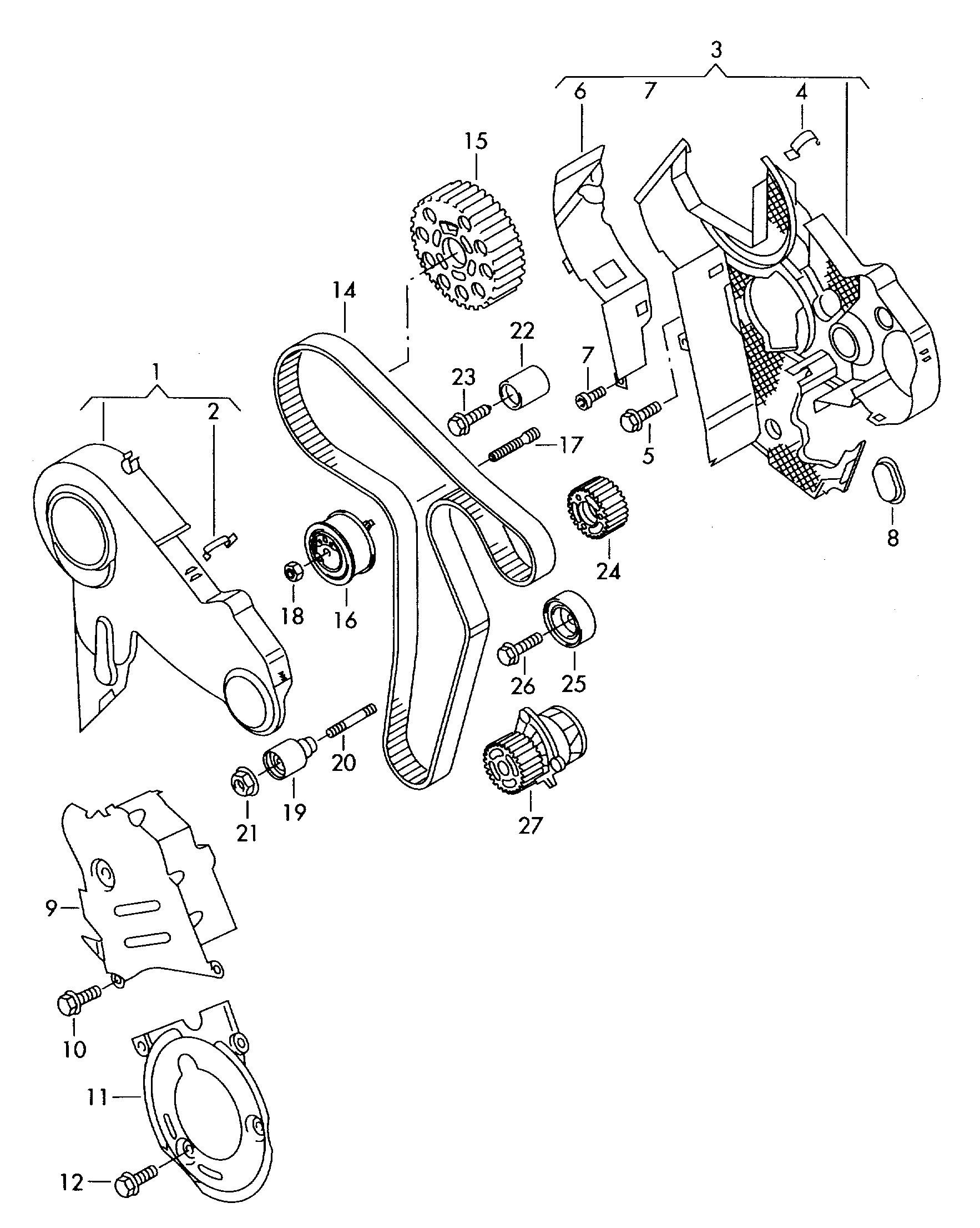 Seat 03L109147D - Kotelo, hammashihna inparts.fi