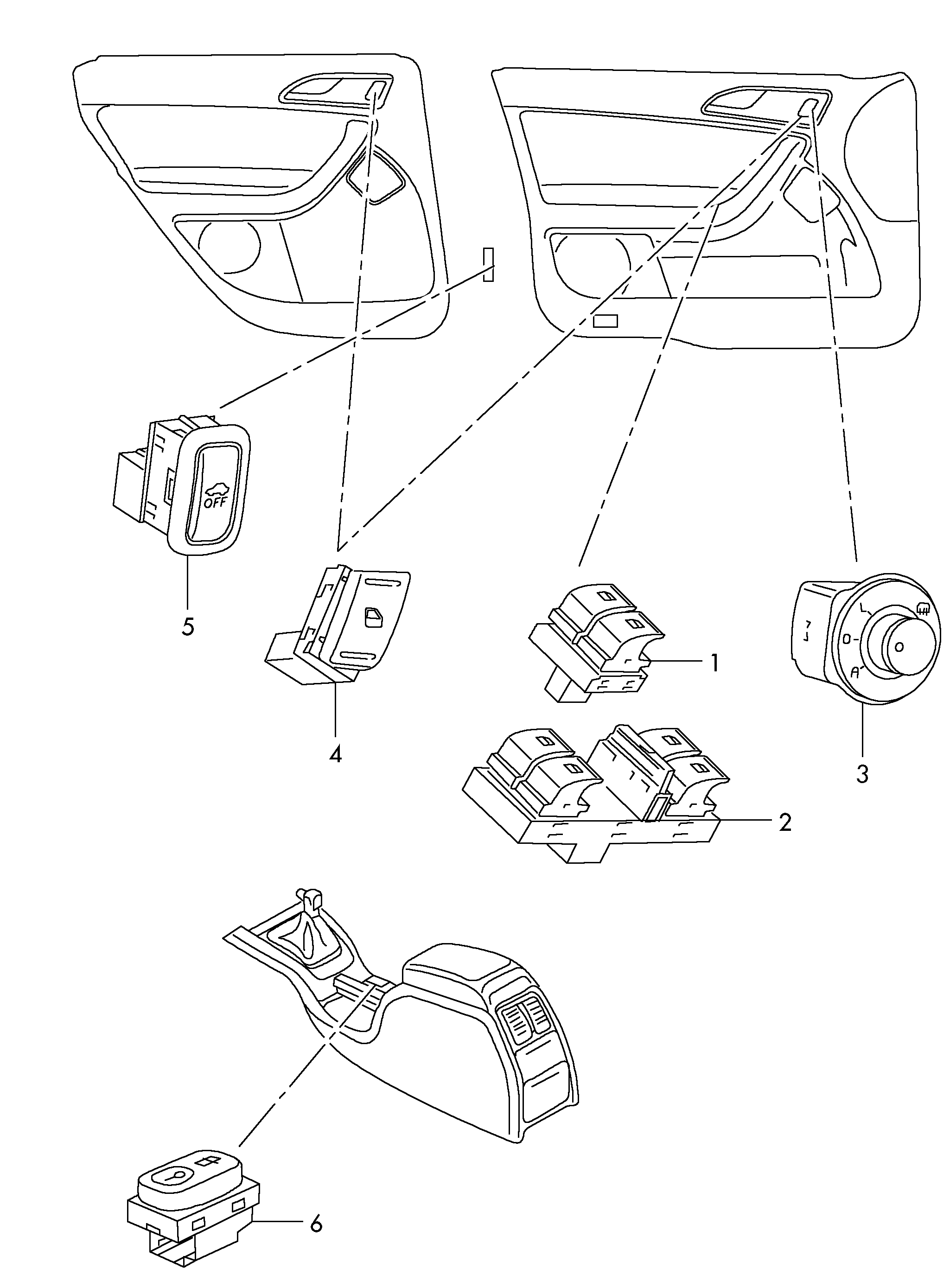 Skoda 1Z0962125A - Kytkin, ovenlukitus inparts.fi