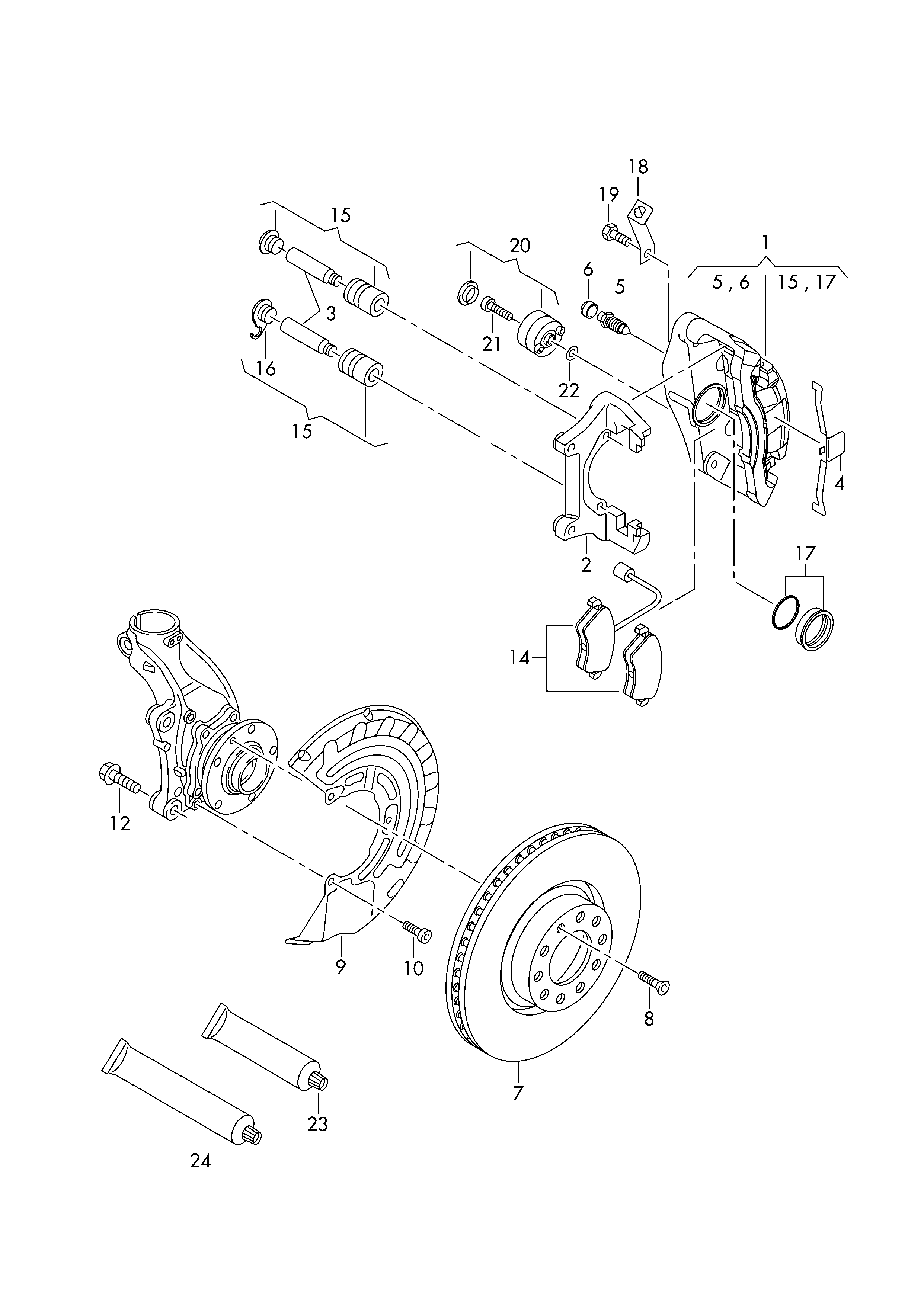 Skoda 1K0 615 123 H - Jarrusatula inparts.fi