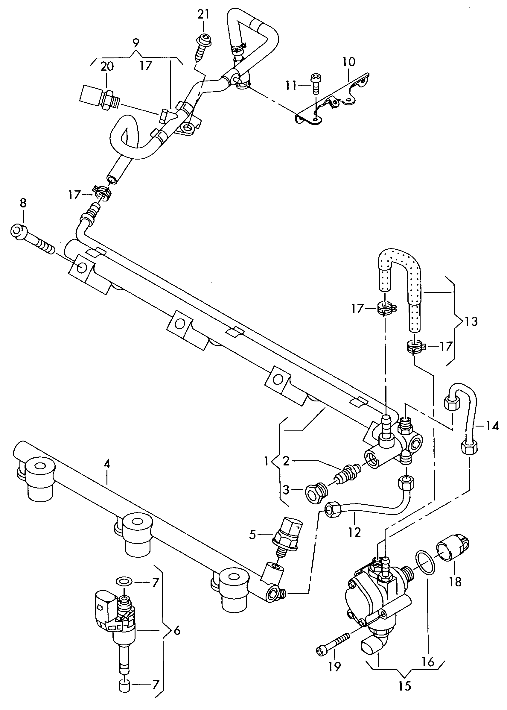 VW 06H 906 051  A - Tunnistin, polttoaine paine inparts.fi