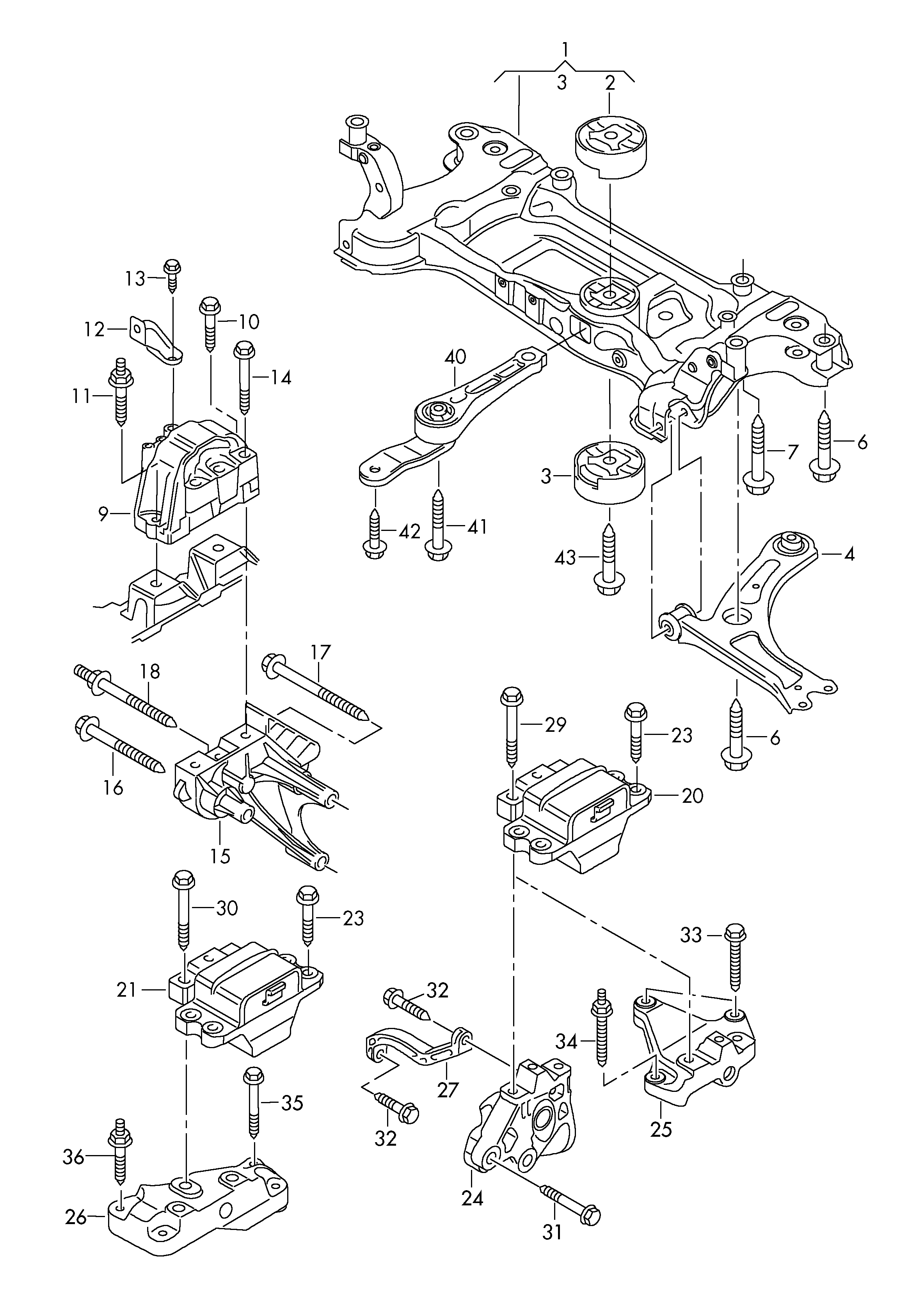 VAG 1K0 199 555Q - Moottorin tuki inparts.fi