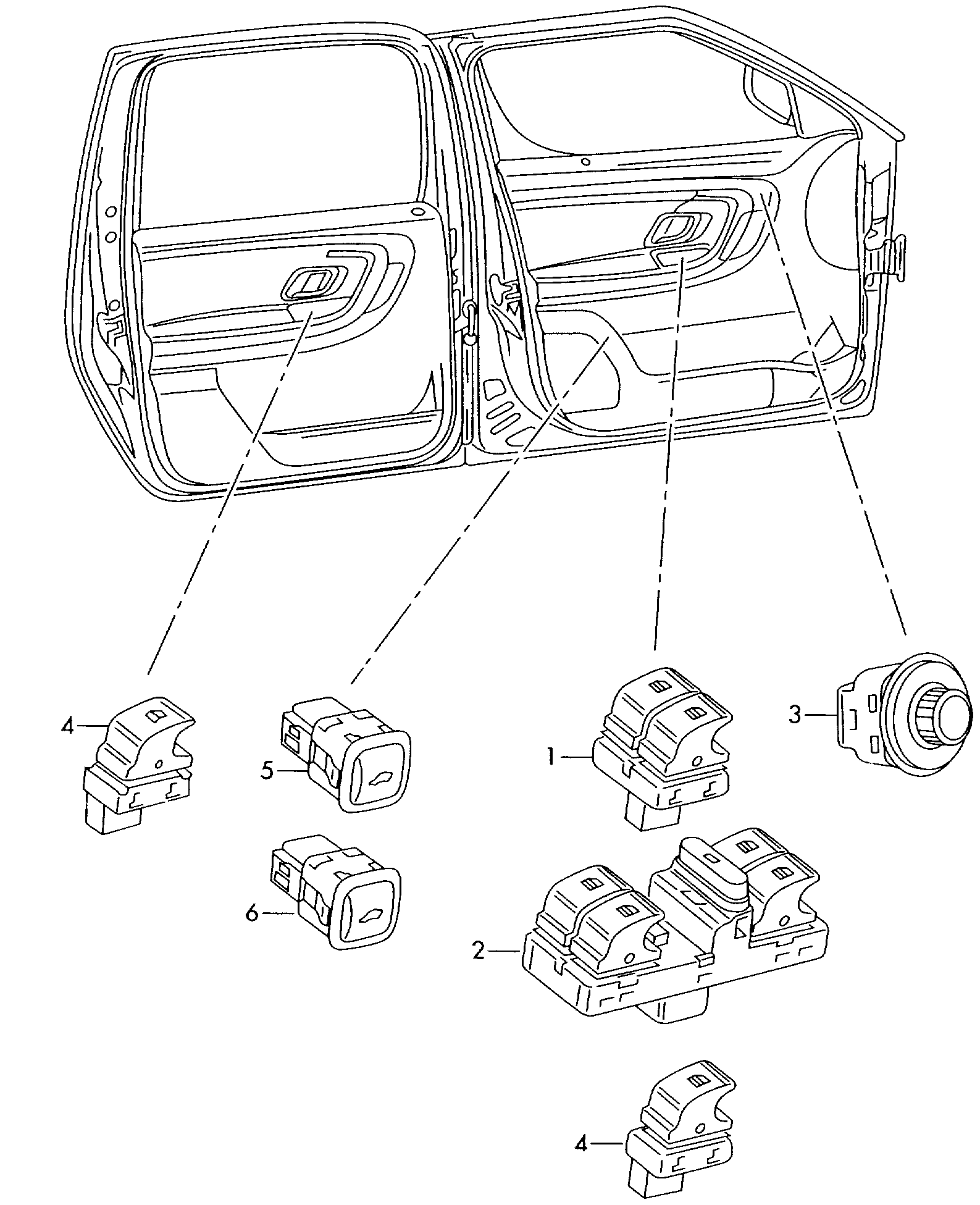 Skoda 5J1 959 565 - Kytkin, peilin säätö inparts.fi