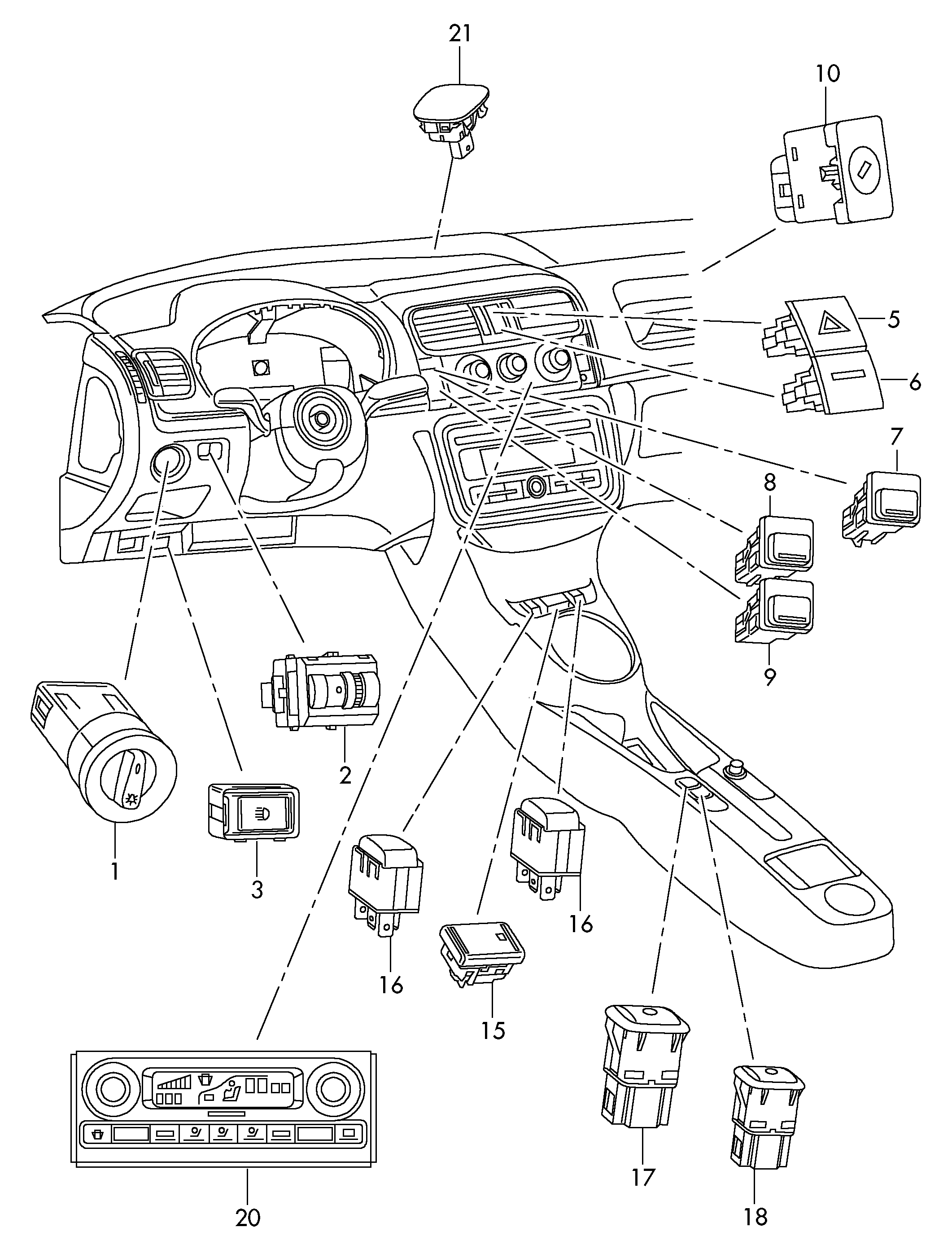 VAG 3B0 941 531 B - Kytkin, ajovalo inparts.fi