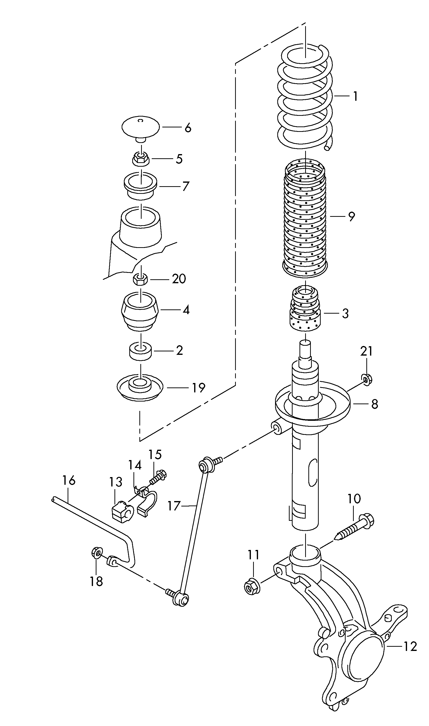 Seat 6C0411315 - Tanko, kallistuksenvaimennin inparts.fi